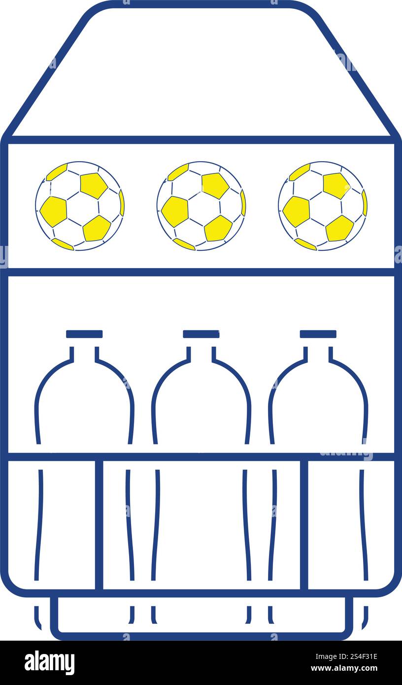 Icon of football field bottle container. Thin line design. Vector ...