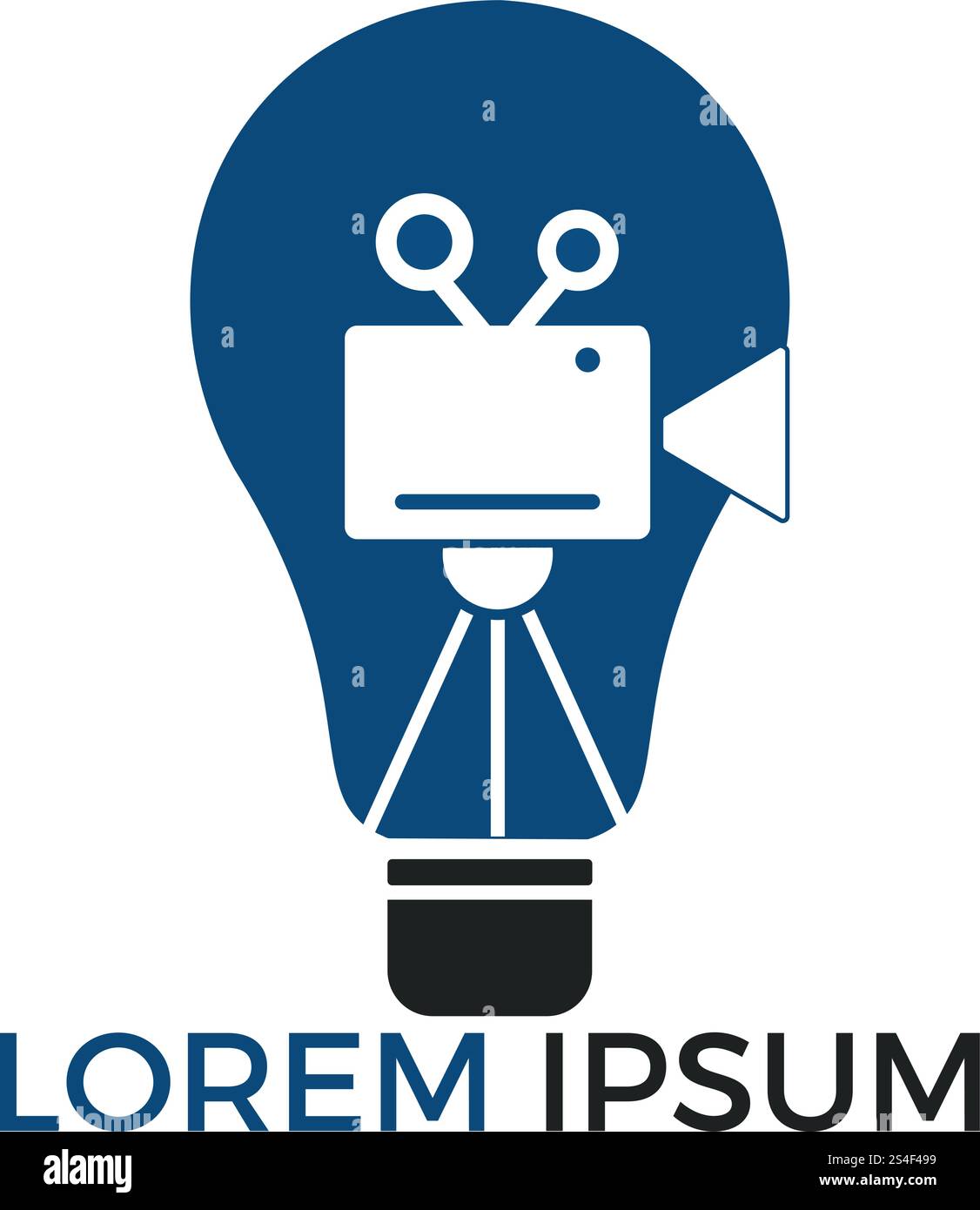bulb and video camera logo. Light bulb icon with a photo camera Stock ...