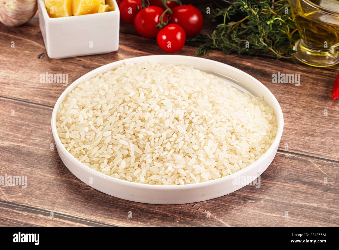 Dry raw Arborio rice for risotto Stock Photo - Alamy