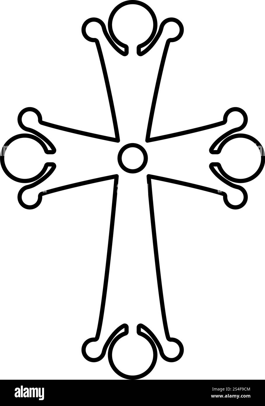 Four pointed cross drop shaped Cross monogram Religious cross icon ...
