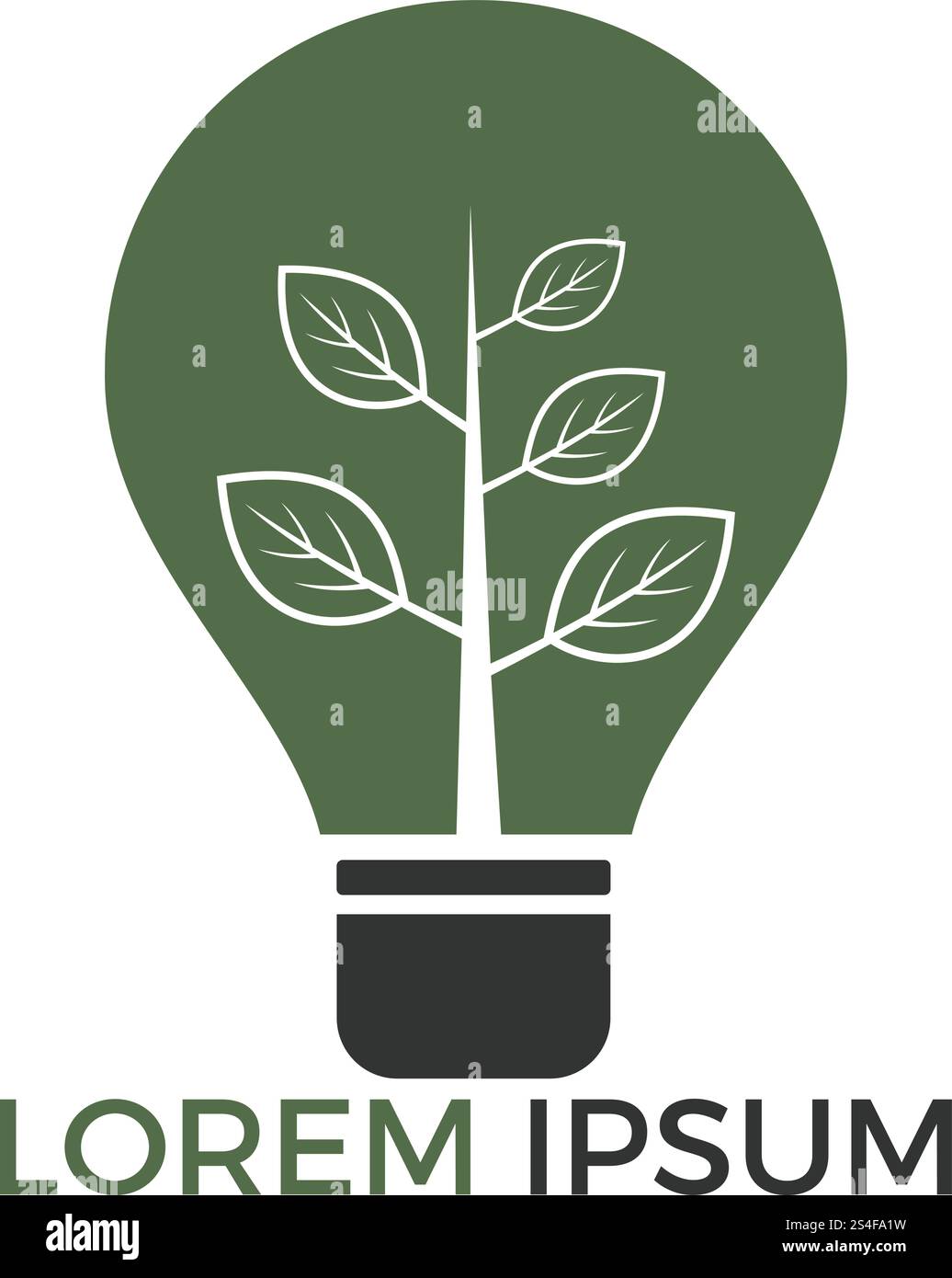 Green light bulb tree symbol logo vector. Logo of green energy ...