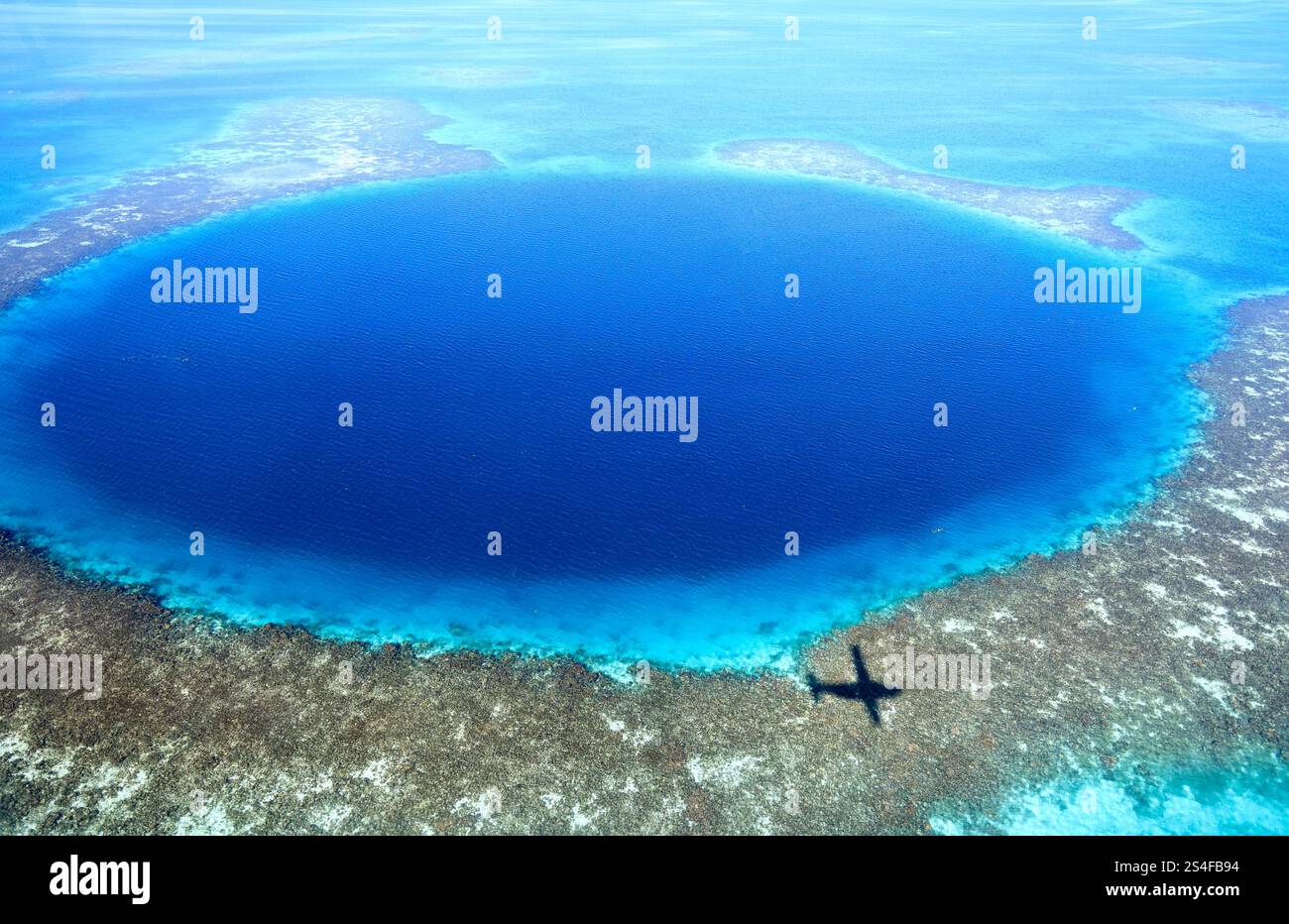 Aerial View Of Blue Hole Belize Stock Photo Alamy