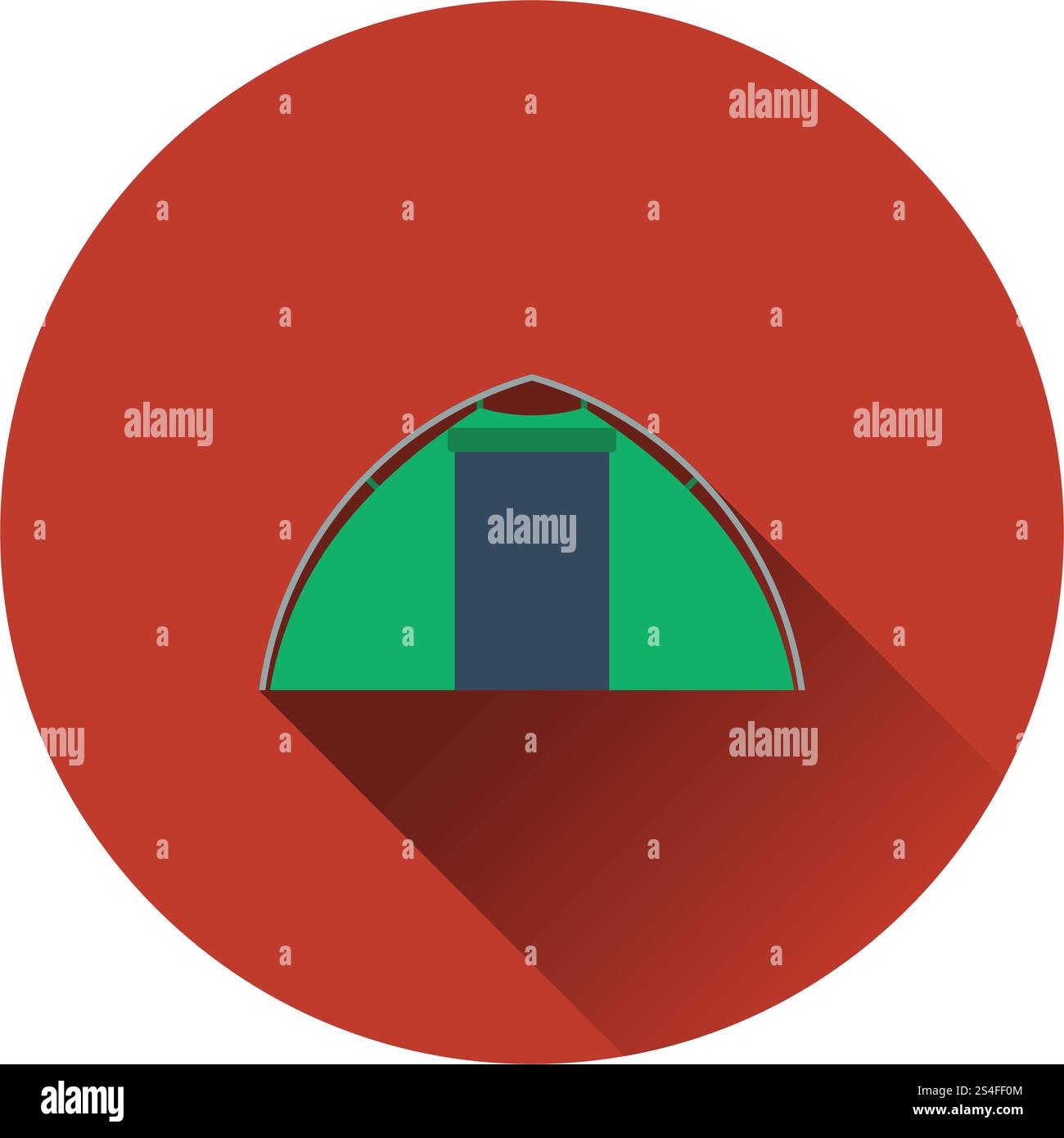 Flat design icon of touristic tent in ui colors. Vector illustration ...
