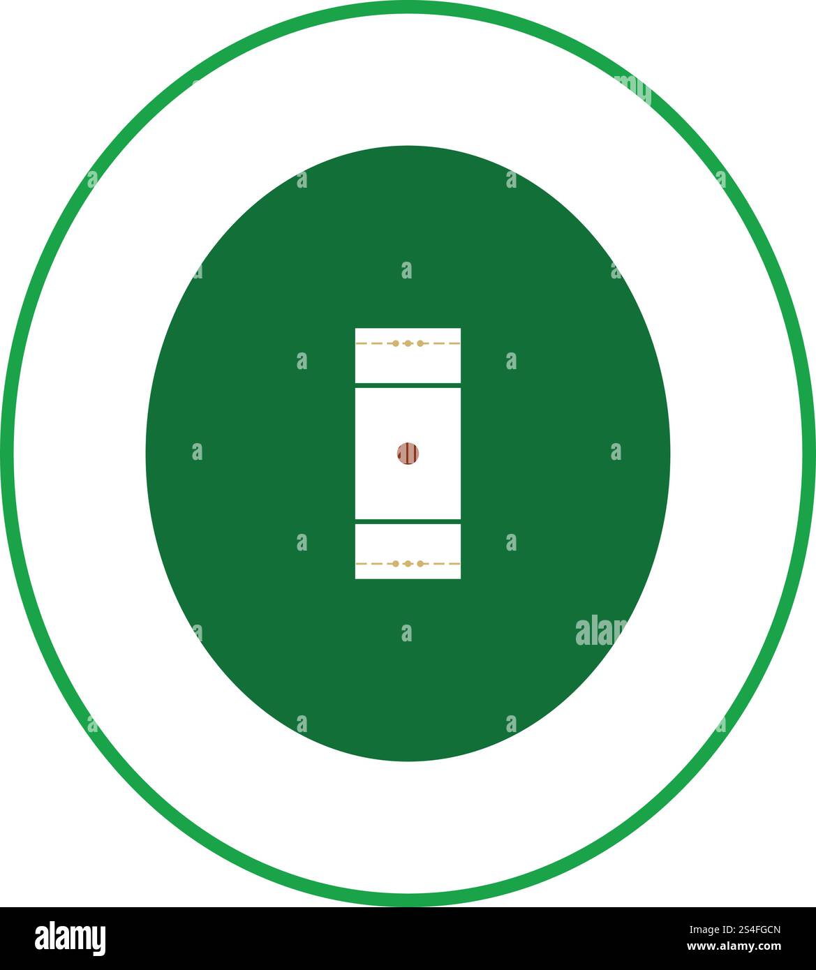 Cricket field icon. Flat color stencil design. Vector illustration ...