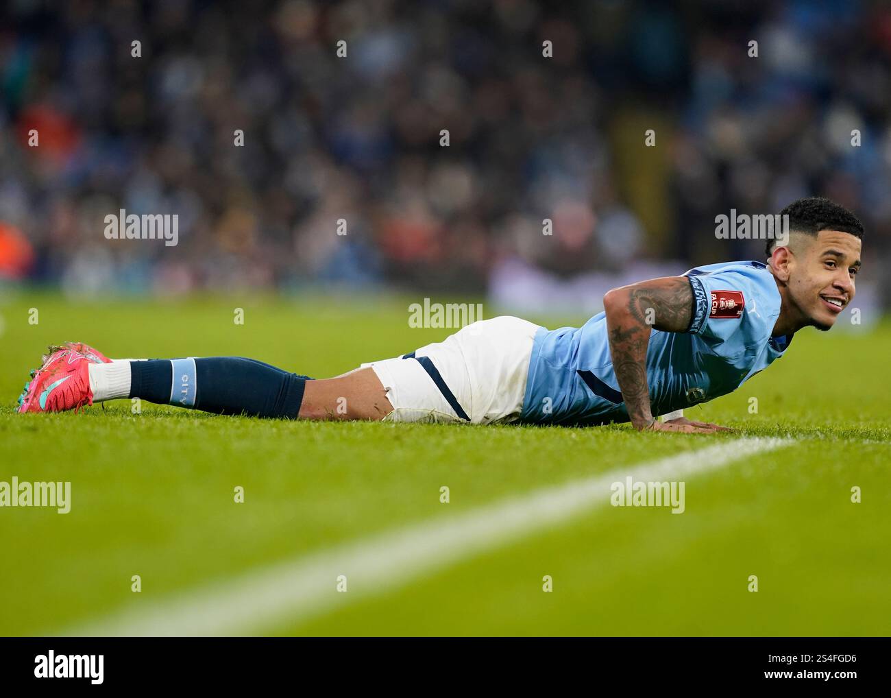 Manchester, England, 11th January 2025. Savinho of Manchester City