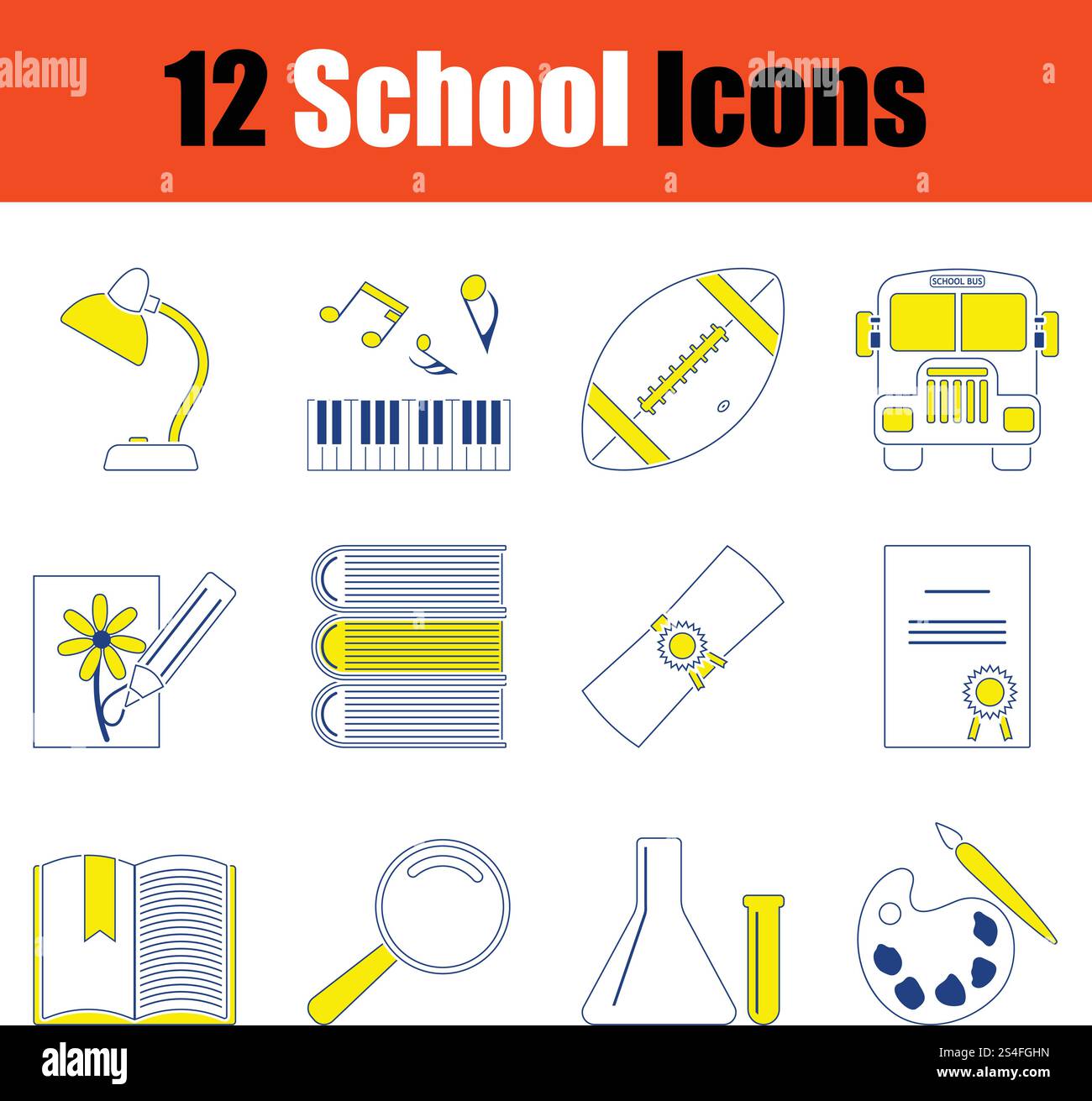 School icon set. Thin line design. Vector illustration Stock Vector ...