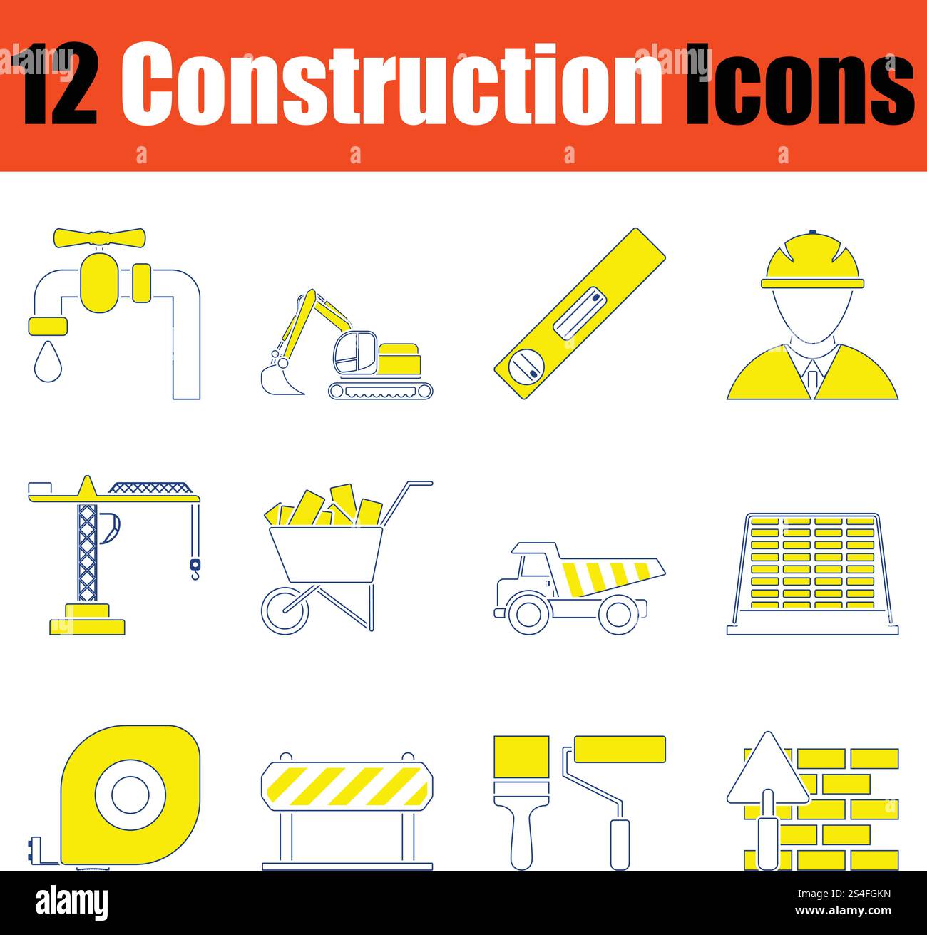 Construction icon set. Thin line design. Vector illustration Stock ...