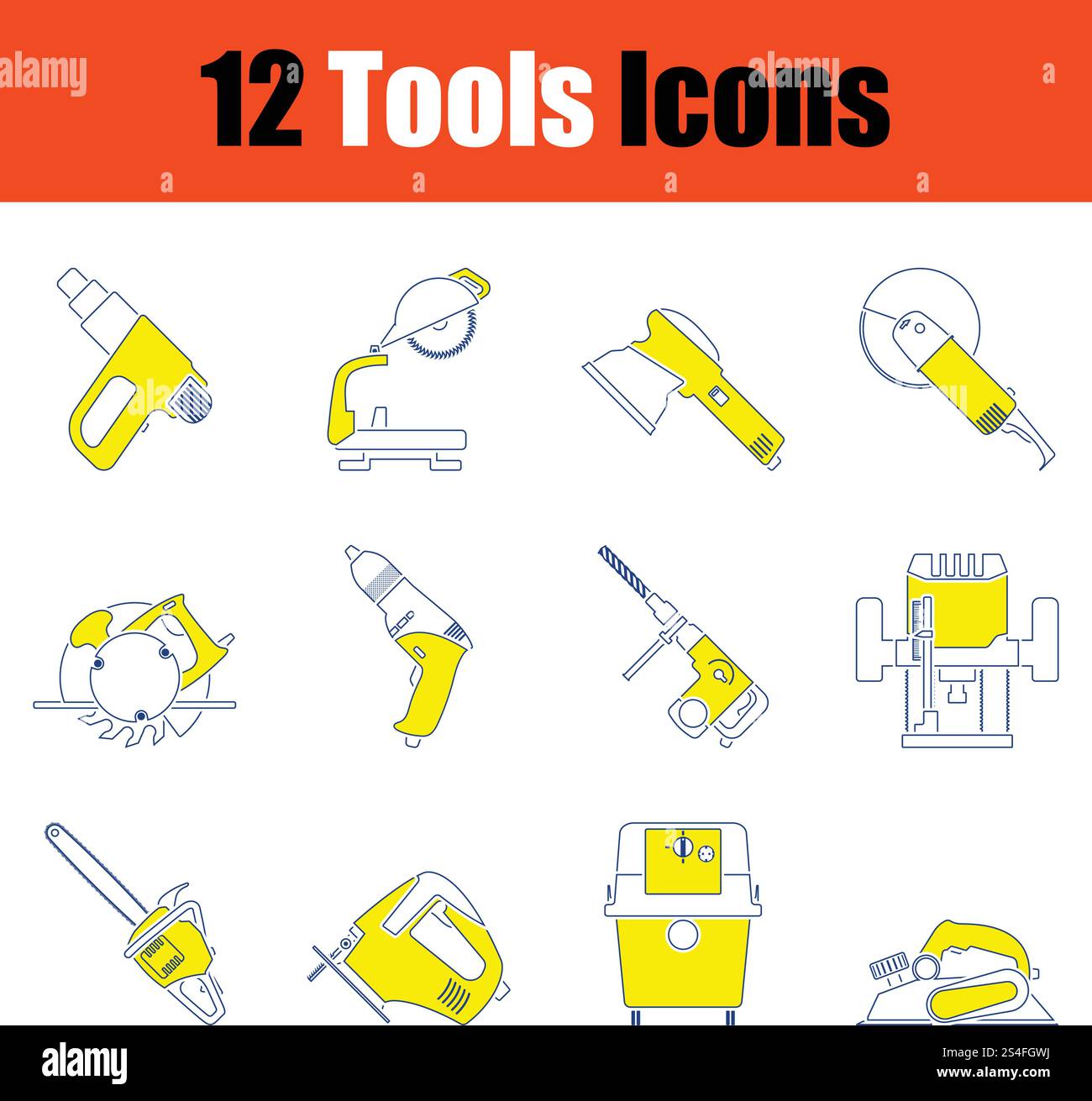 Tools icon set. Thin line design. Vector illustration Stock Vector ...