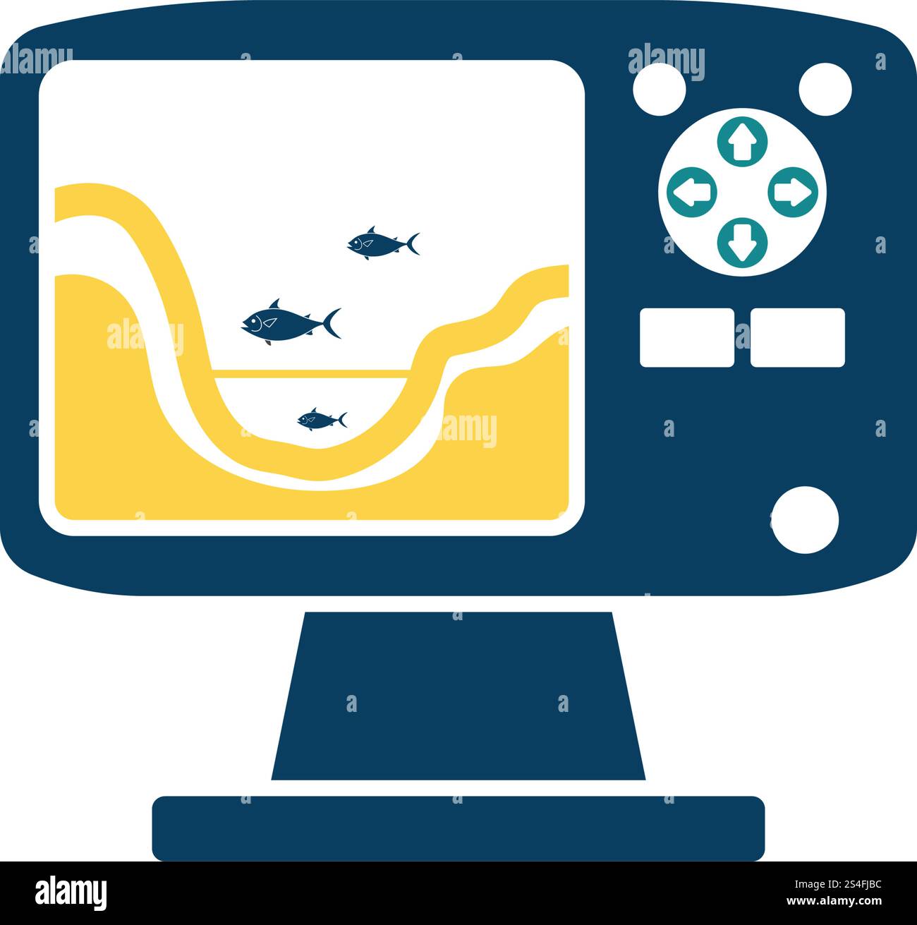 Icon of echo sounder . Flat color design. Vector illustration Stock ...