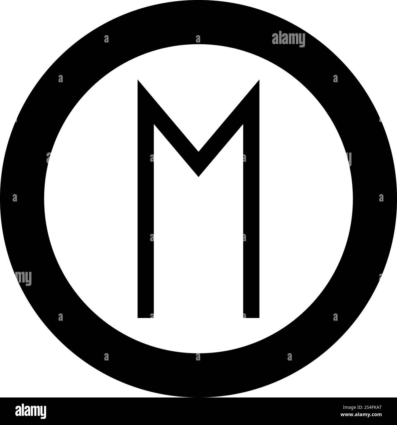 Ehwaz rune horse wheell luck symbol icon black color vector in circle ...