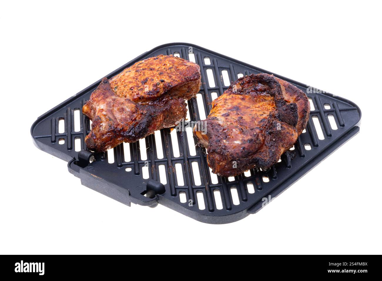 grilled meat steak isolated on white background Stock Photo - Alamy