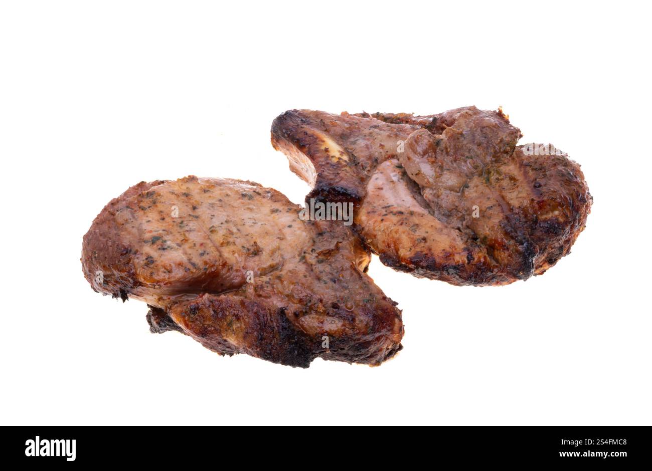 grilled meat steak isolated on white background Stock Photo - Alamy