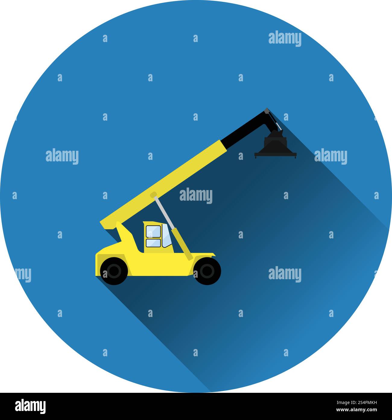 Port loader icon. Flat color with shadow design. Vector illustration. Stock Vector