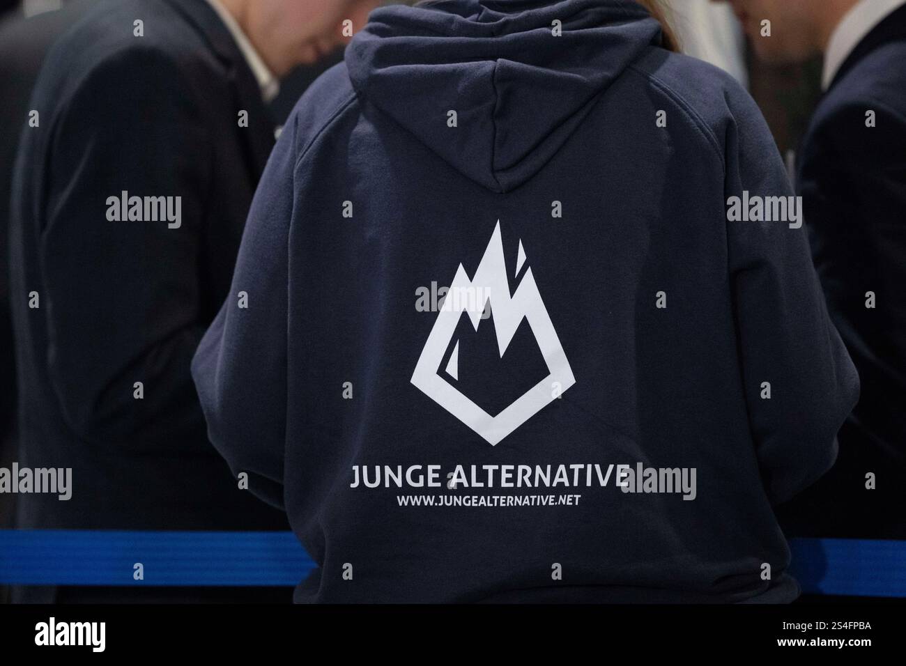 Riesa, Germany. 12th Jan, 2025. A participant at the AfD national party ...