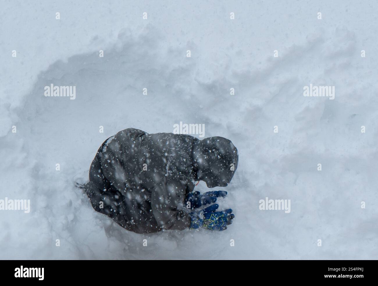 First Snow Fun First Snow Fun: A Young Boy Enjoys Winter 2025 Stock Photo - Alamy