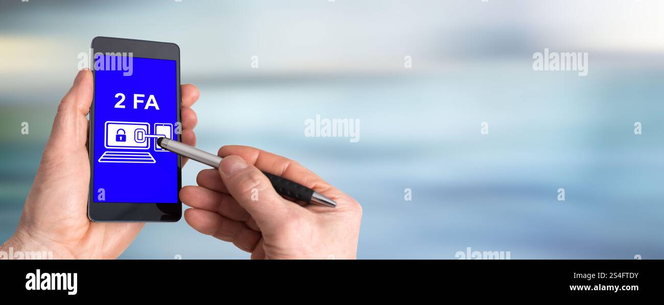 Smartphone screen displaying a 2fa concept Stock Photo - Alamy