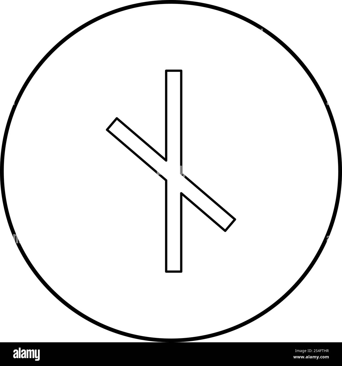 Nauthis rune Neidis need night not symbol icon outline black color ...