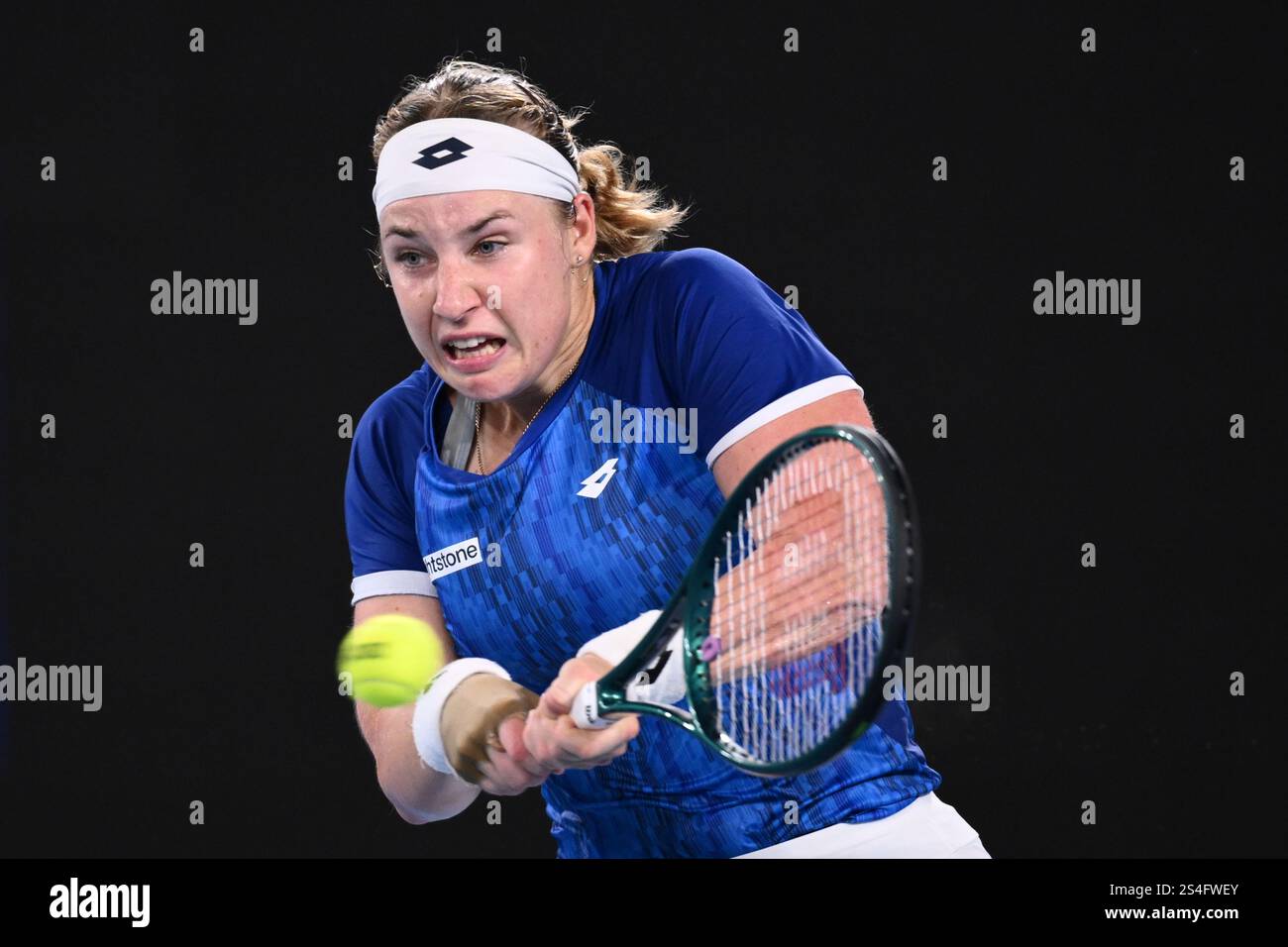 Melbourne Australia 12th Jan 2025 Anna Blinkova Of Russia Returns Melbourne Australia 12th Jan 2025 Anna Blinkova Of Russia Returns During Her Round 1 Match Against Daria Saville Of Australia During The 2025 Australian Open At Melbourne Park In Melbourne Sunday January 12 2025 Aap Imagejoel Carrett No Archiving Editorial Use Only Credit Australian Associated Pressalamy Live News 2S4FWEY