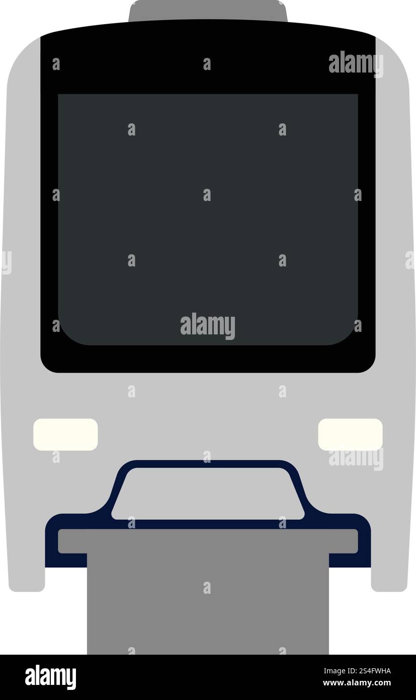 Monorail  icon front view. Flat color design. Vector illustration. Stock Vector