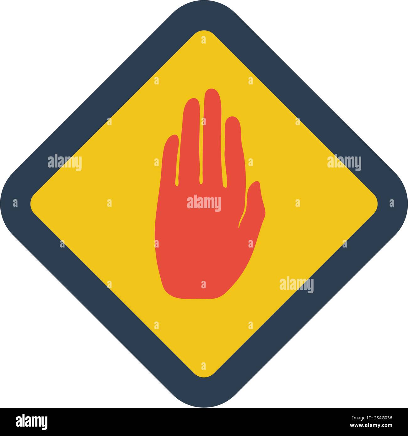 Icon of Warning hand. Flat design. Vector illustration Stock Vector ...
