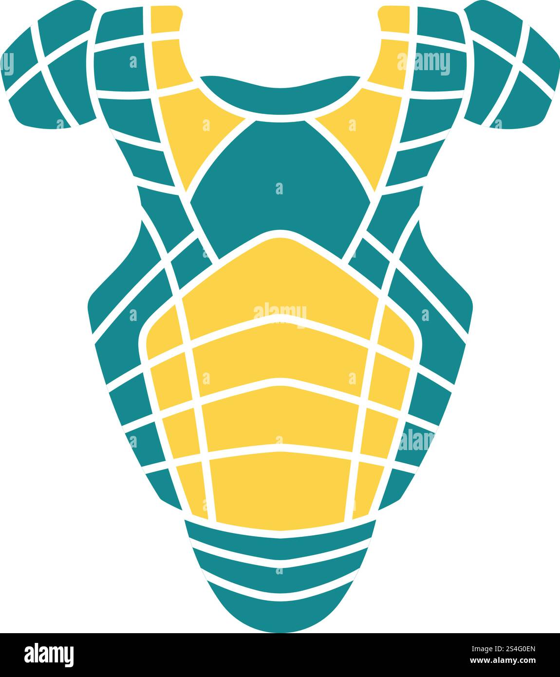 Baseball chest protector icon. Flat color design. Vector illustration. Stock Vector