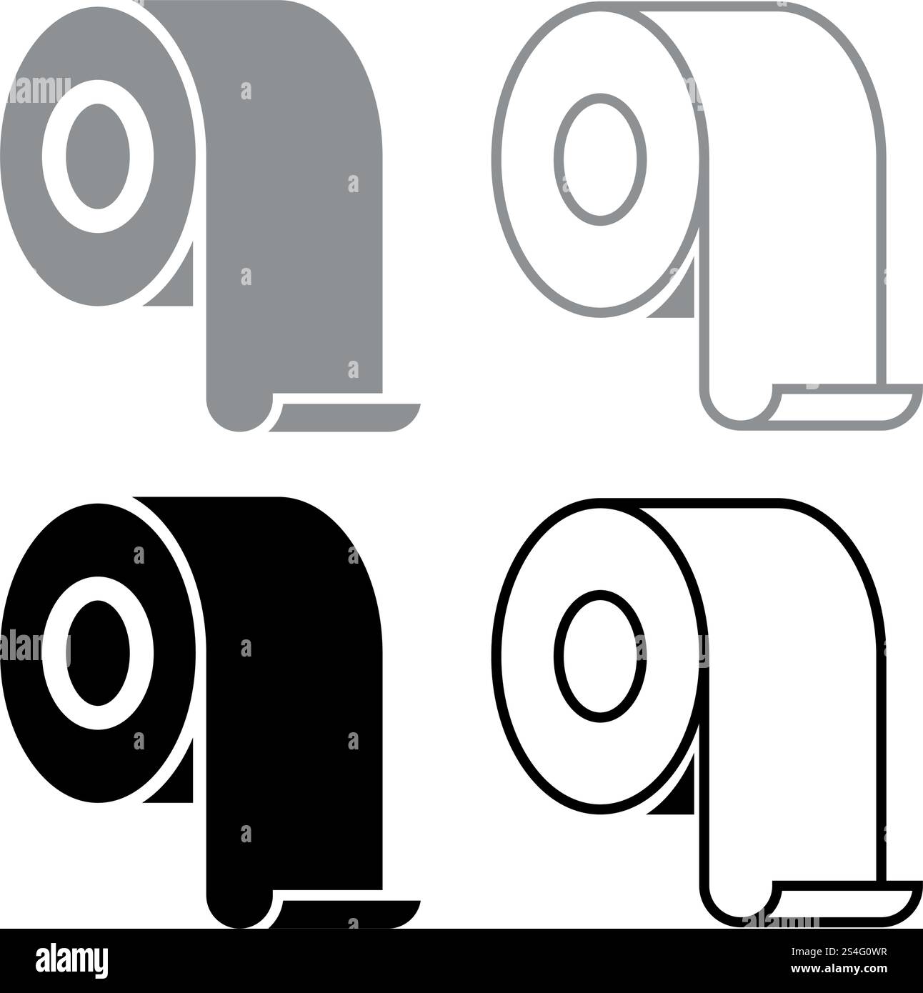 Toilet paper Roll rouleau Kitchen paper Paper roll icon set black grey ...