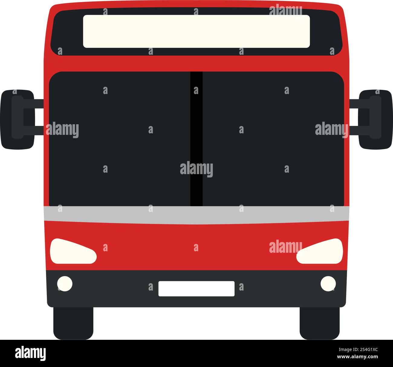 City bus icon front view. Flat color design. Vector illustration Stock ...