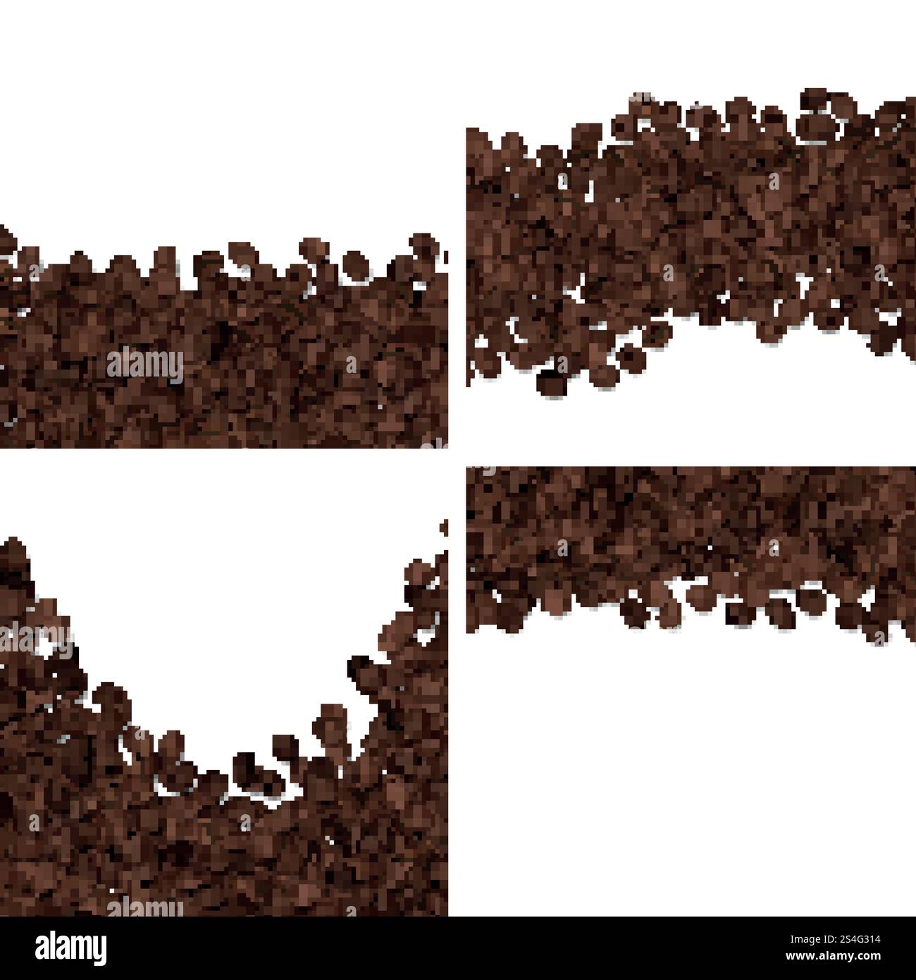 Roasted coffee beans isolated on white background vector set. Coffee ...