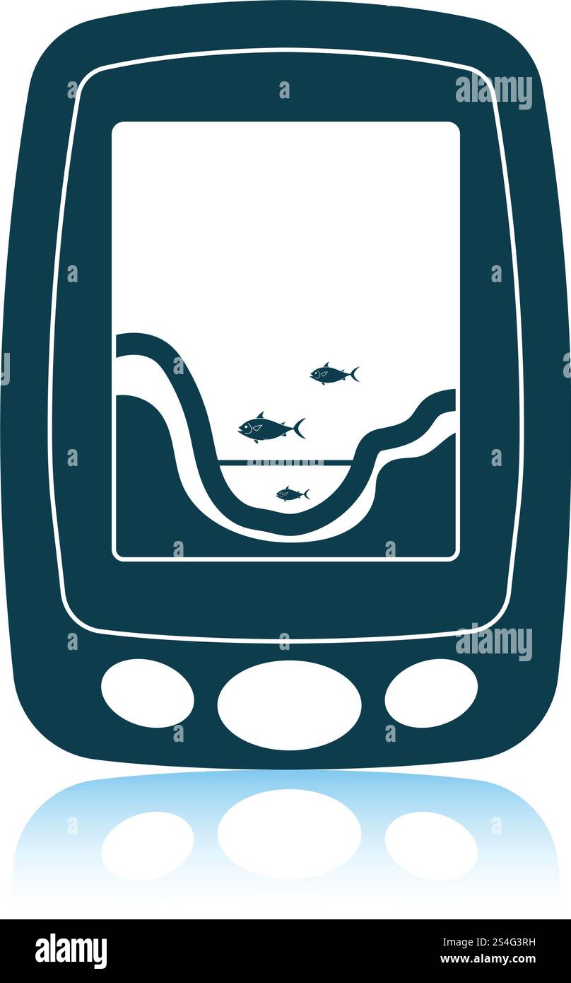 Icon of echo sounder . Shadow reflection design. Vector illustration ...