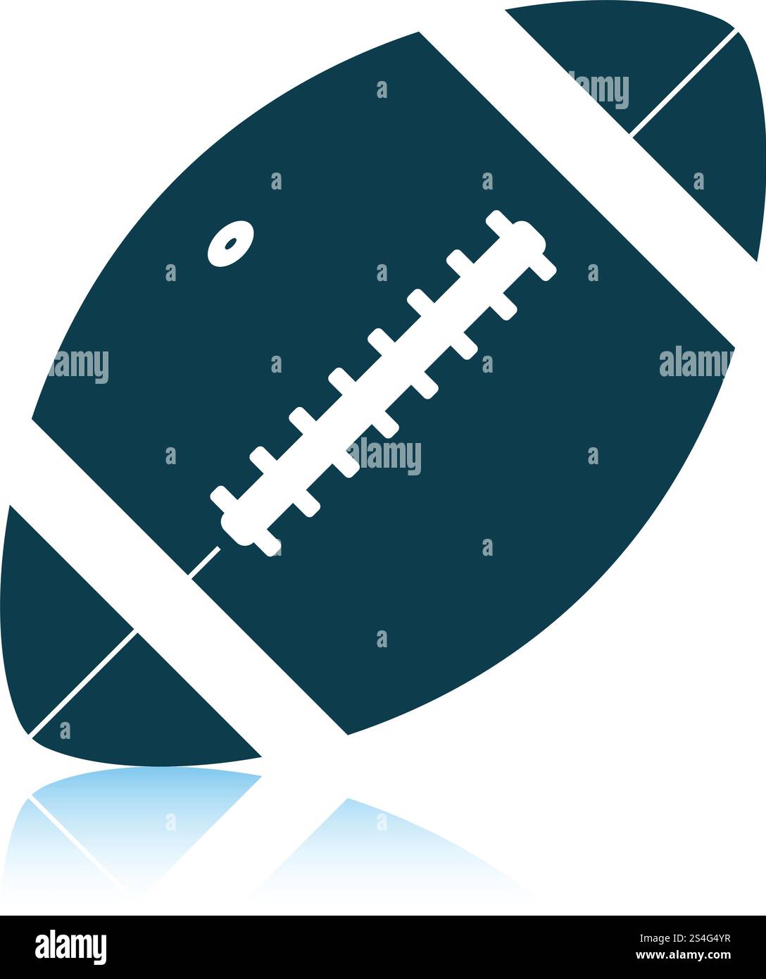 American football ball icon. Shadow reflection design. Vector ...