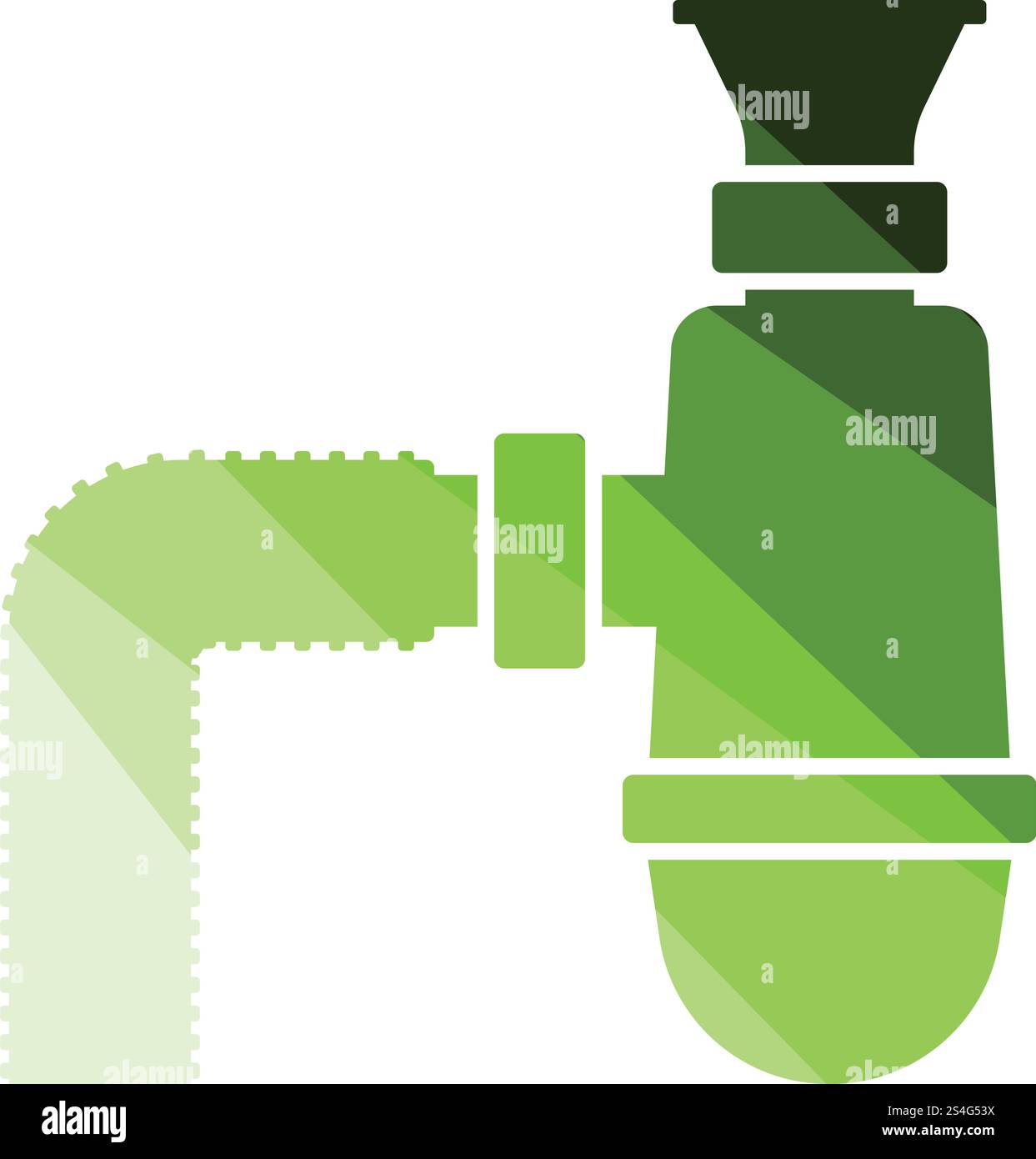 Bathroom siphon icon. Flat color design. Vector illustration. Stock Vector