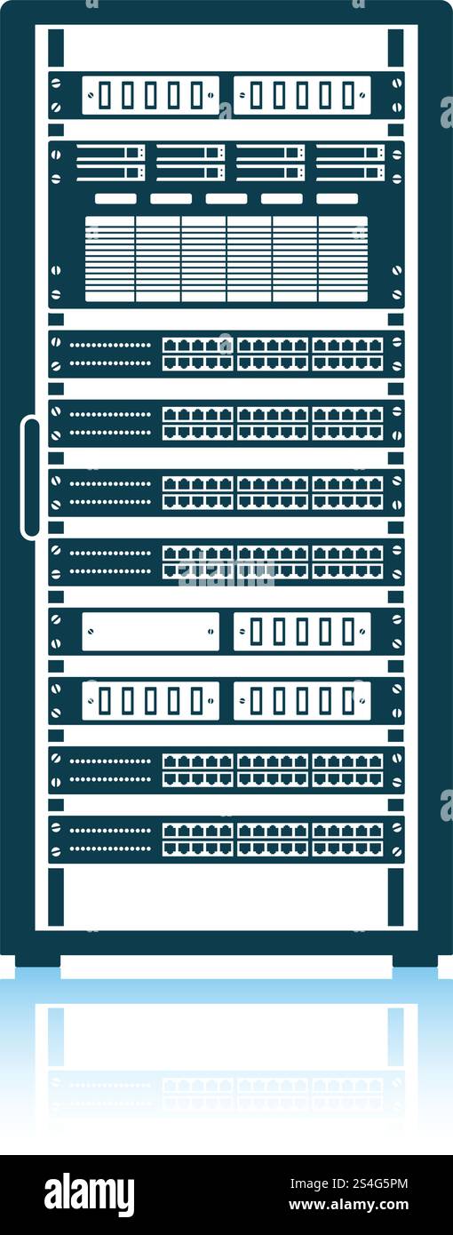 Server rack icon. Shadow reflection design. Vector illustration Stock ...