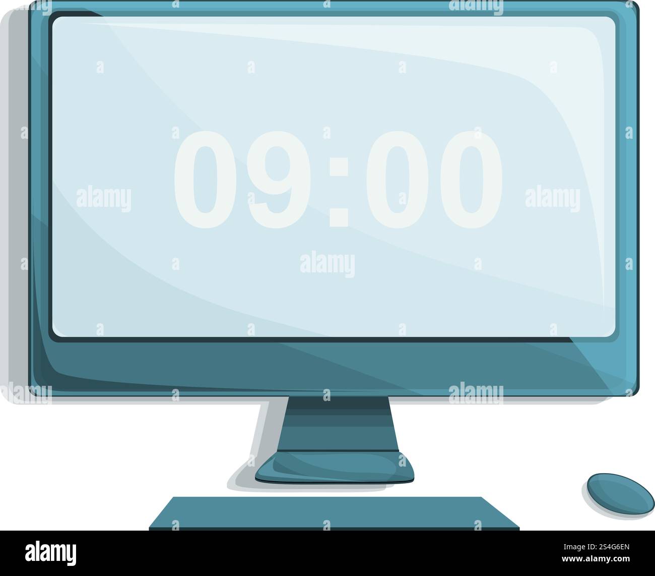 Desktop computer icon. Cartoon of desktop computer vector icon for web design isolated on white background. Desktop computer icon, cartoon style Stock Vector