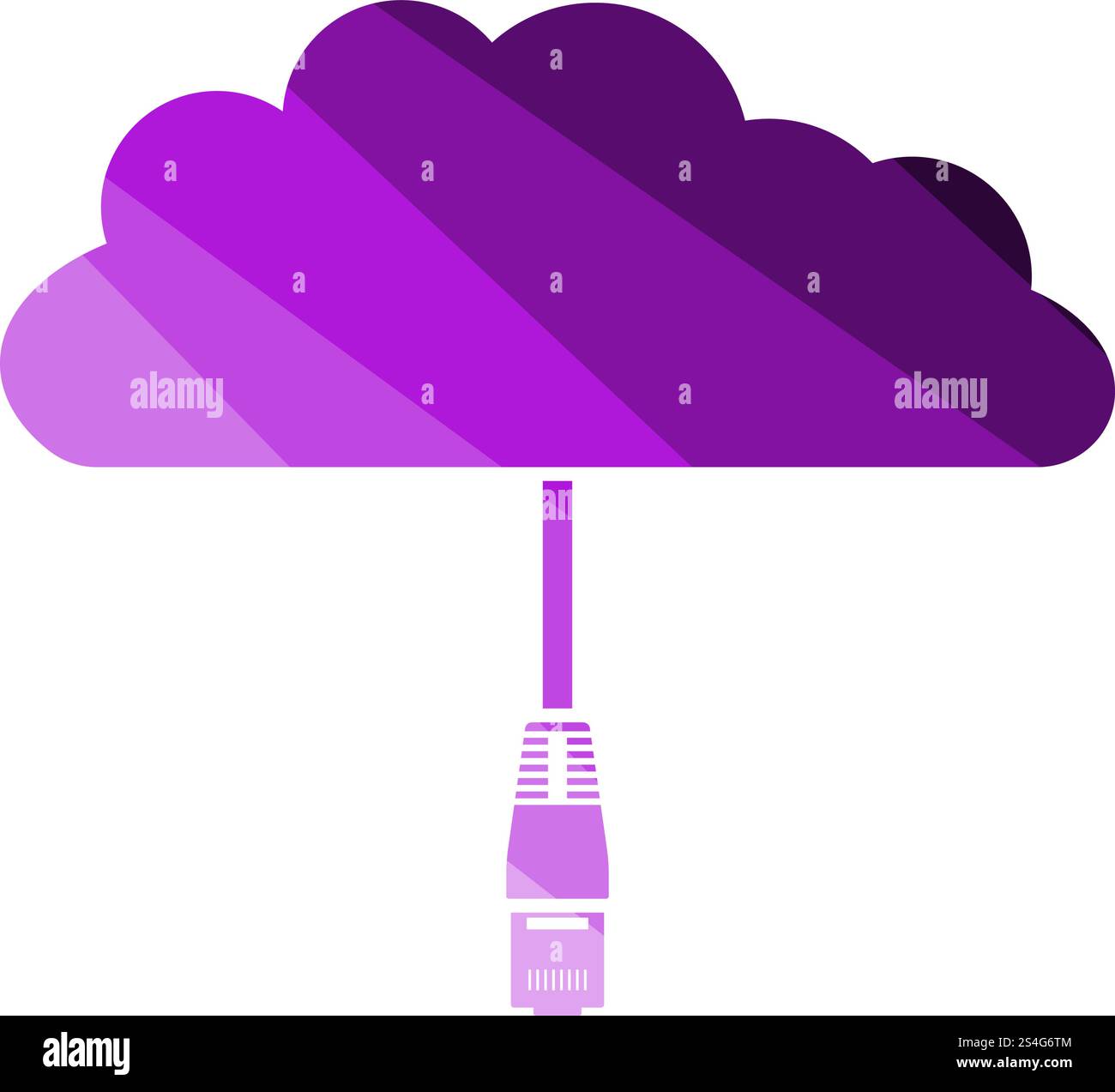 Network Cloud  Icon. Flat Color Ladder Design. Vector Illustration. Stock Vector