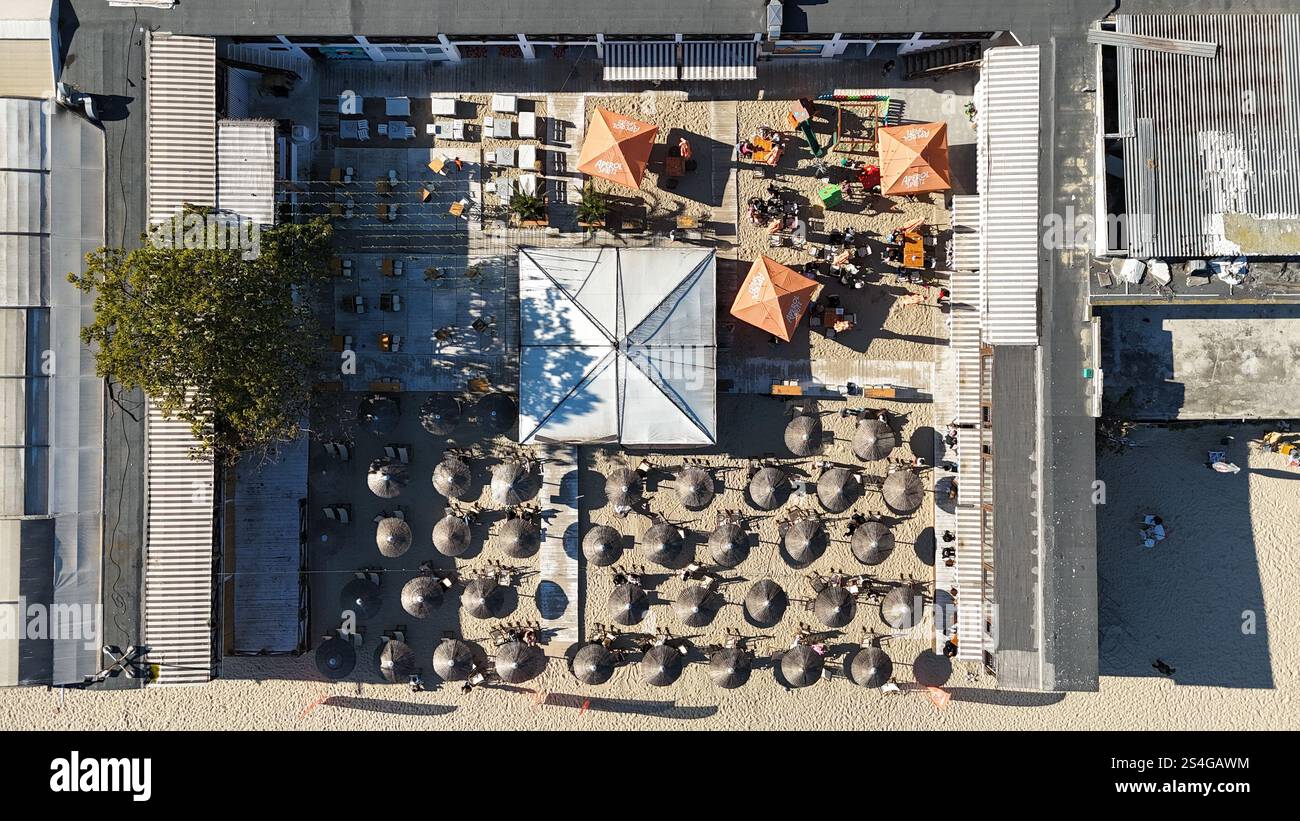 Bird view of a Beach bar Stock Photo - Alamy