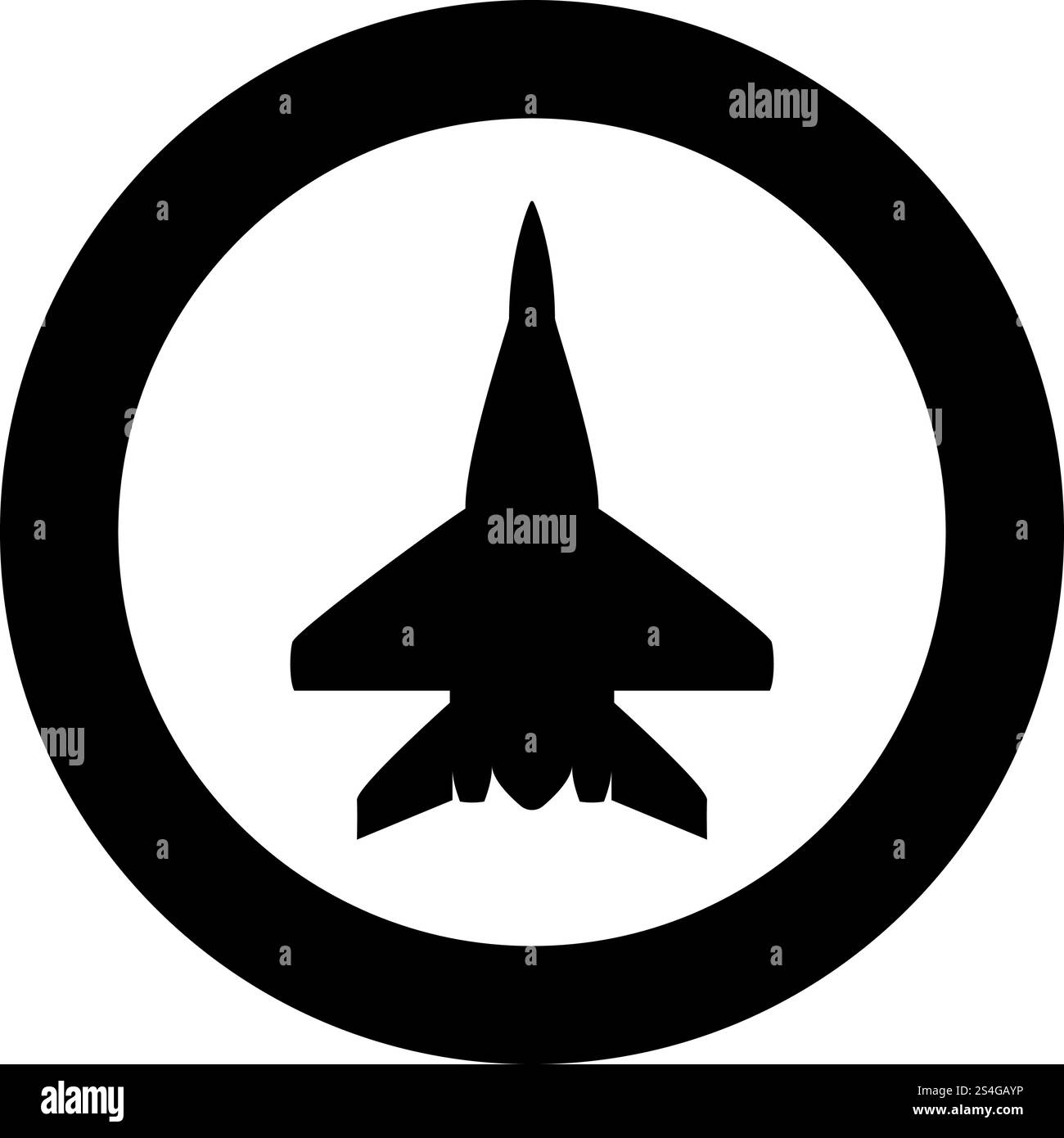 Fighter plane Military fighter airplane icon in circle round black ...