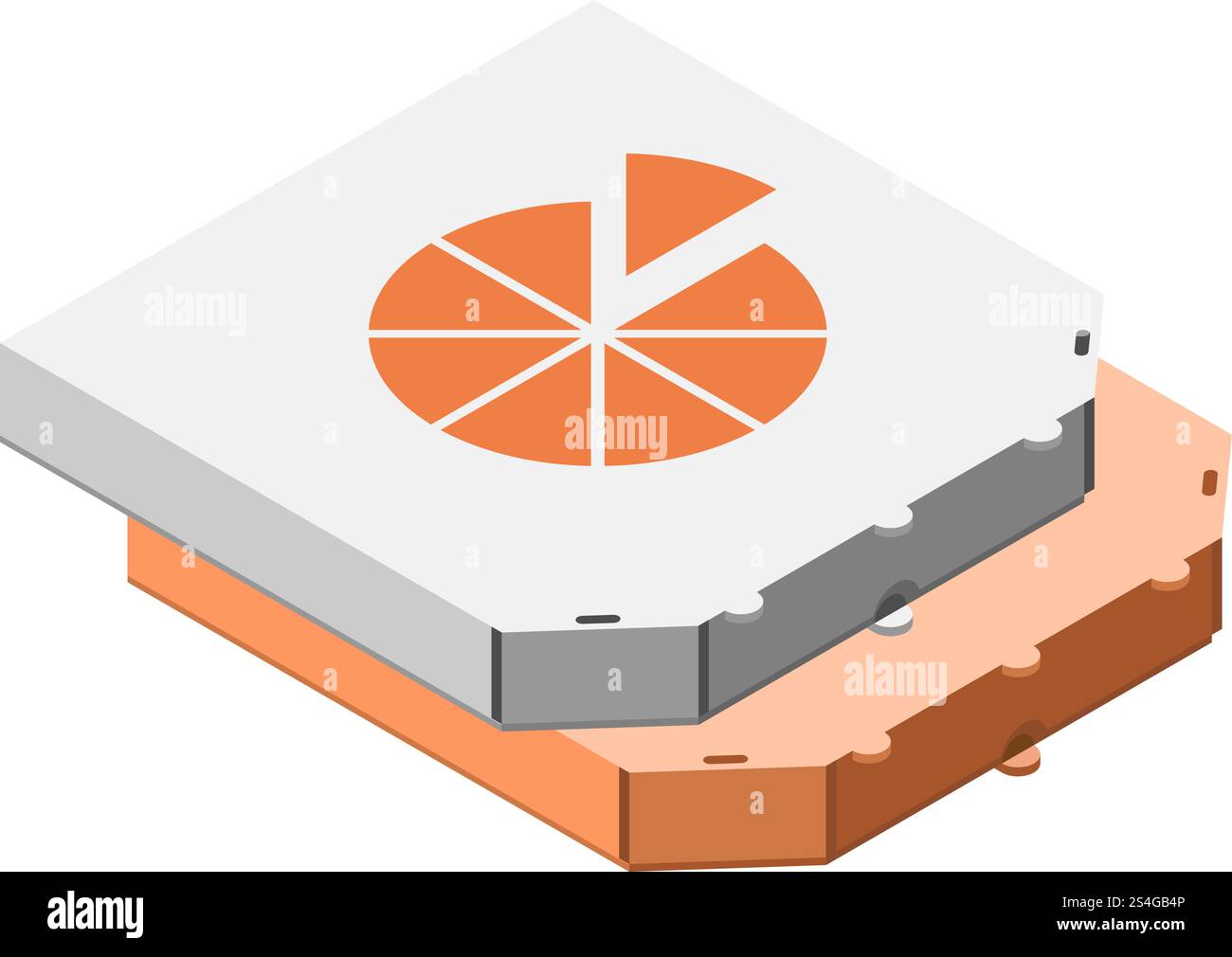 Two pizza boxes icon. Isometric of two pizza boxes vector icon for web ...