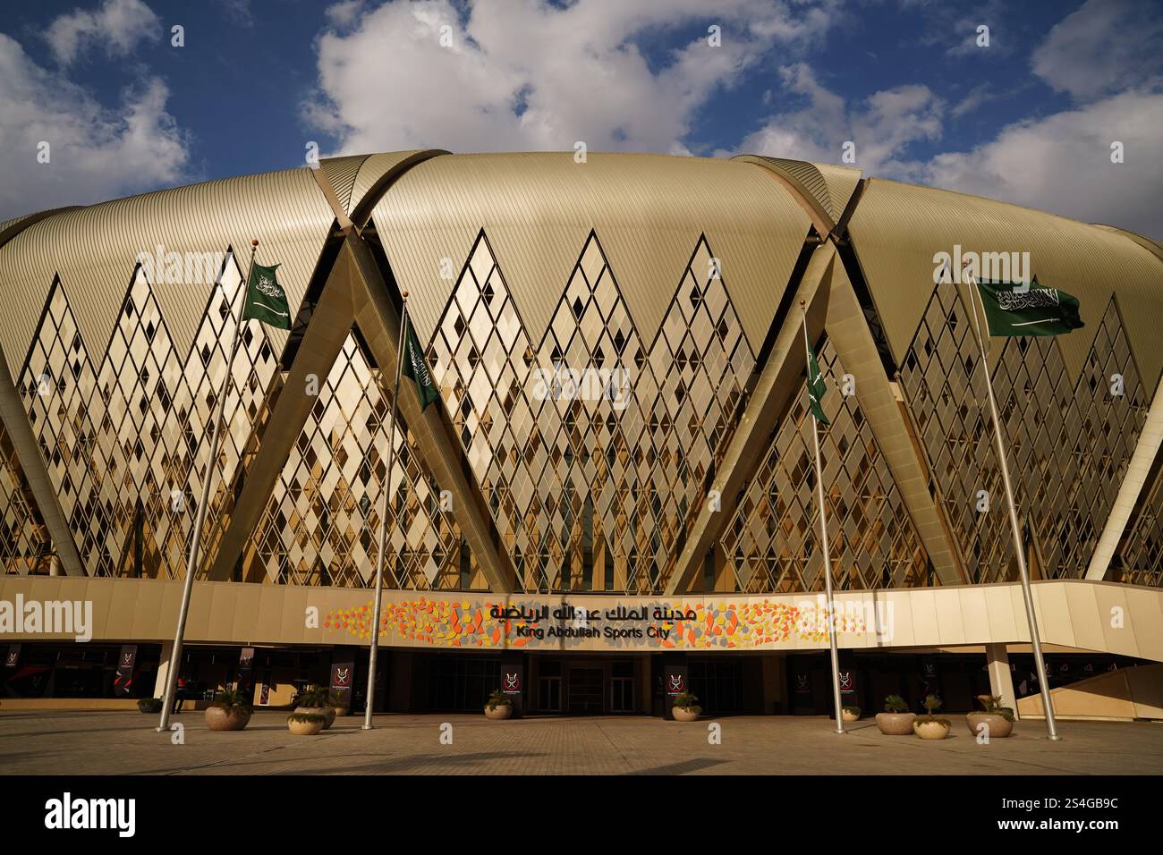 A general view from outside of the King Abdullah Sports City stadium ...