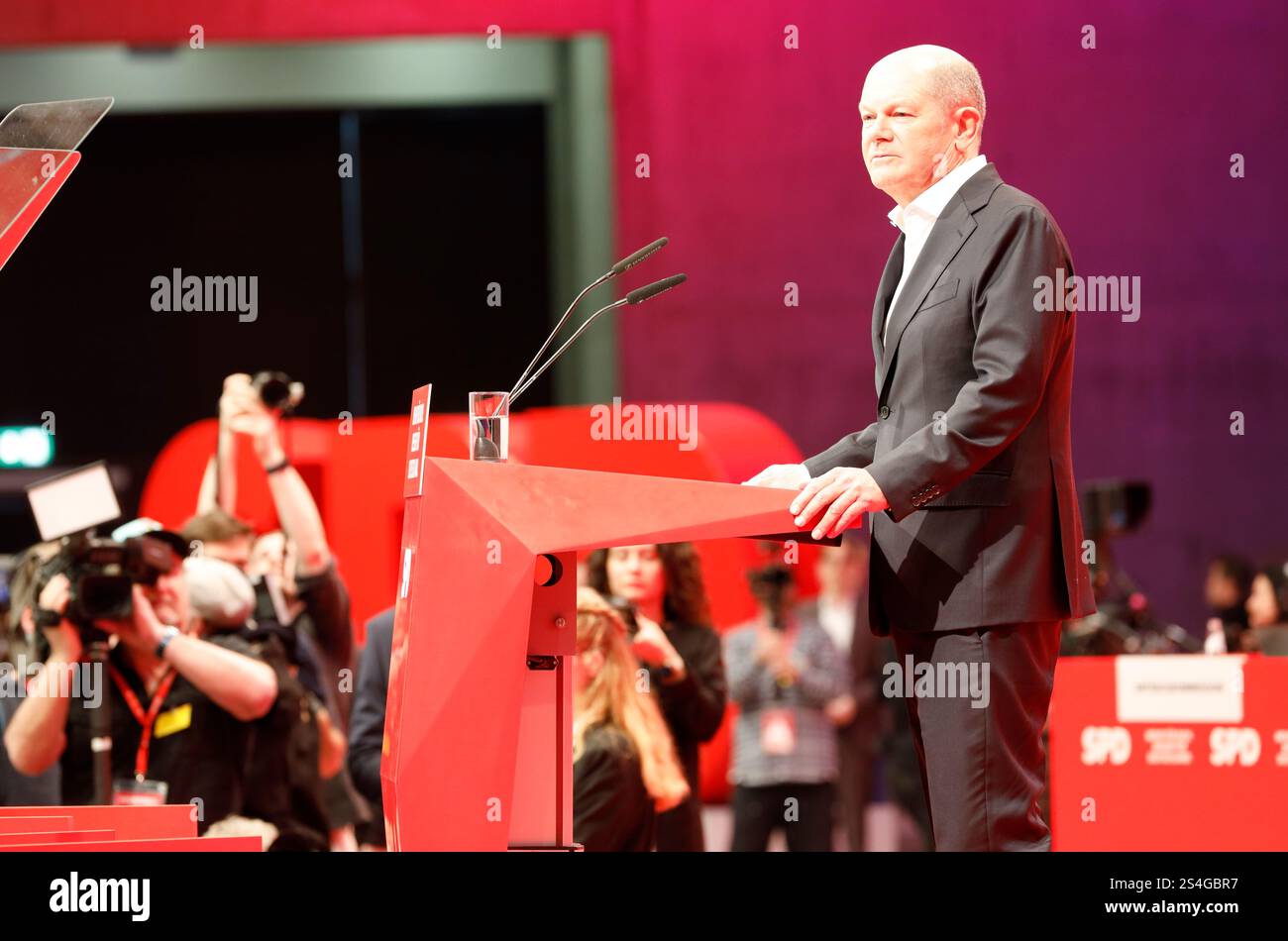 German Conf Berlin, Germany, January 11, 2025. Olaf Scholz, the German Chancellor ...