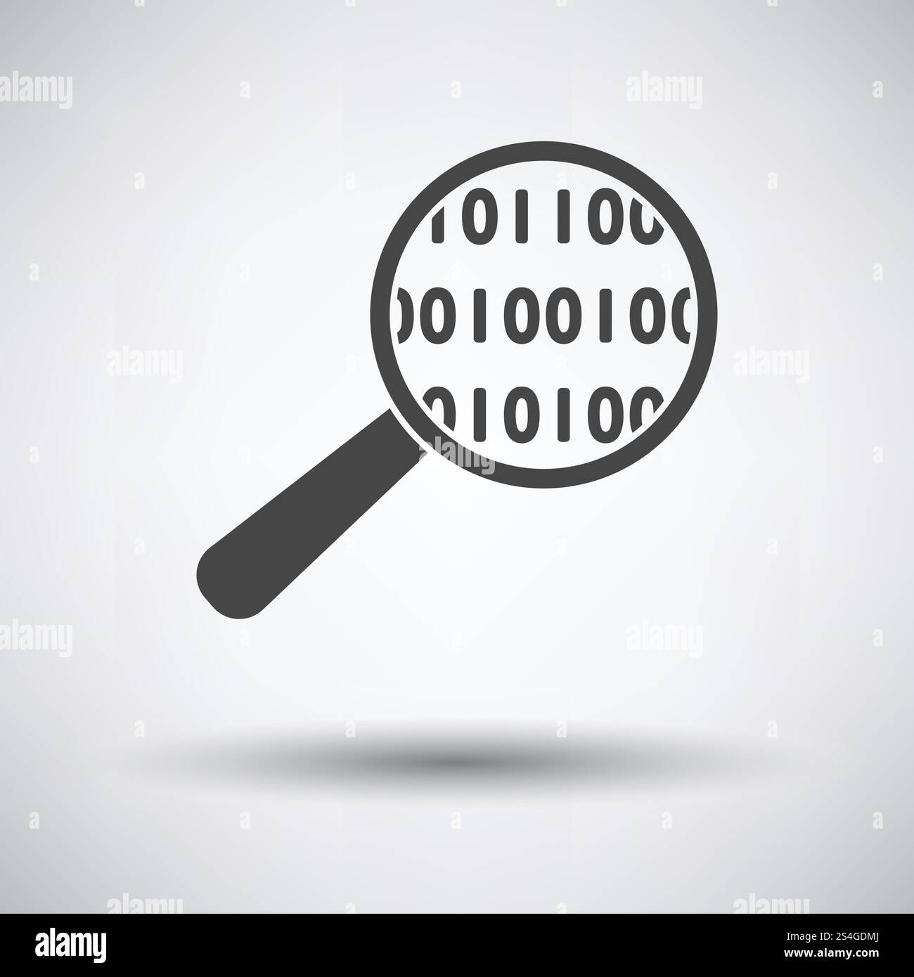 Data Analysing Icon on gray background, round shadow. Vector ...