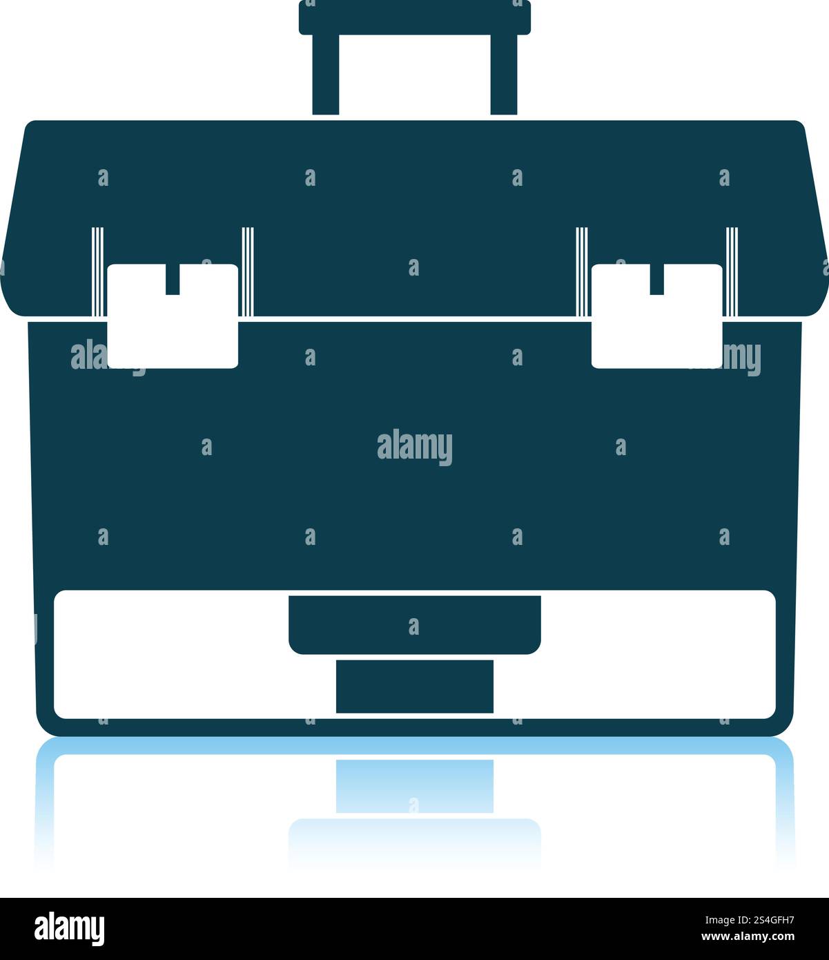 Icon of Fishing opened box. Shadow reflection design. Vector ...