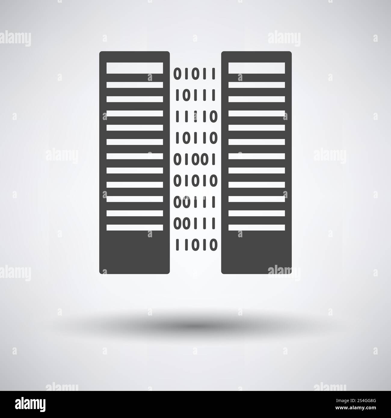 Server Icon on gray background, round shadow. Vector illustration Stock ...