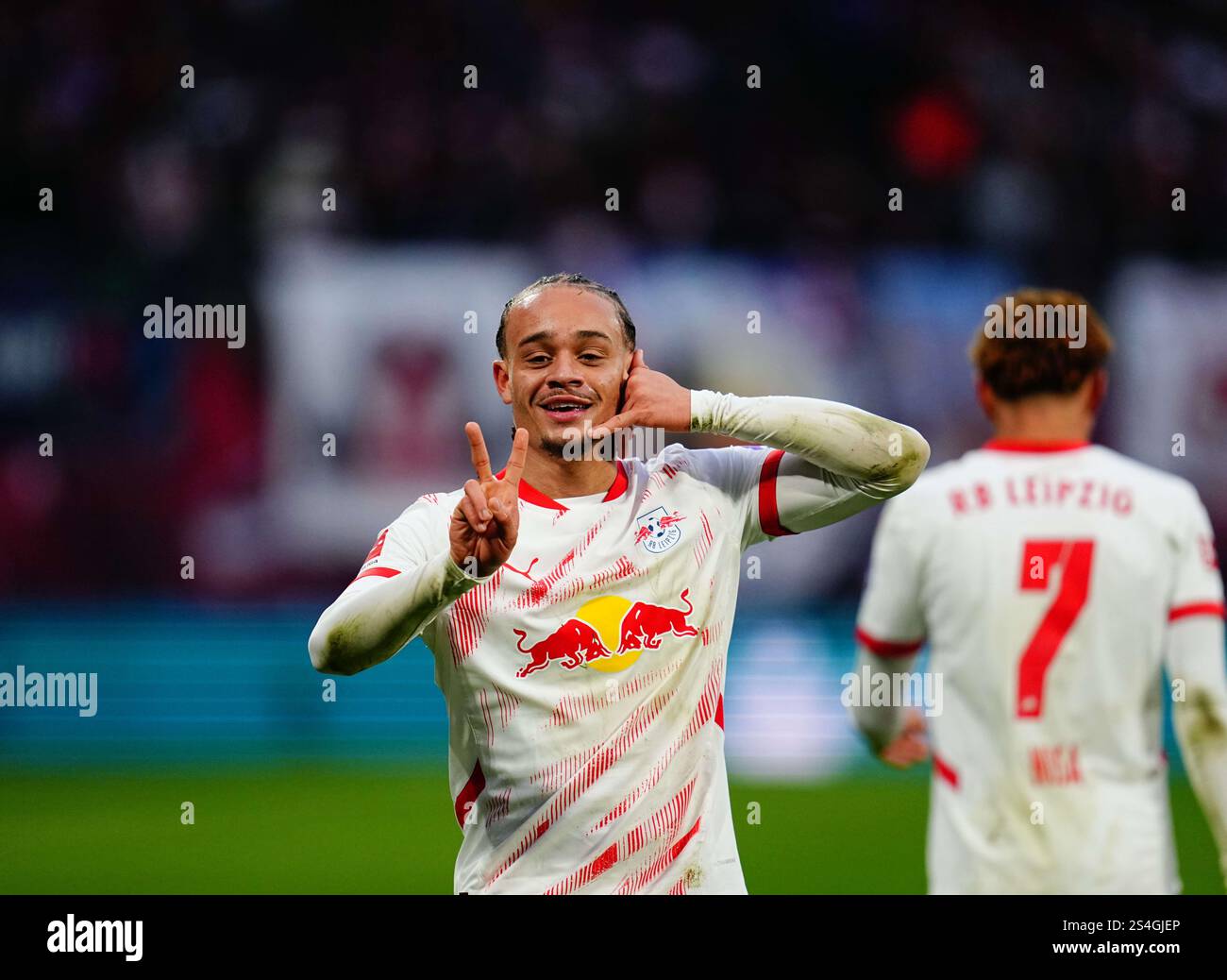 January 12 2025 Xavi Simons of RB Leipzig celebrates the teams second goal during a 1