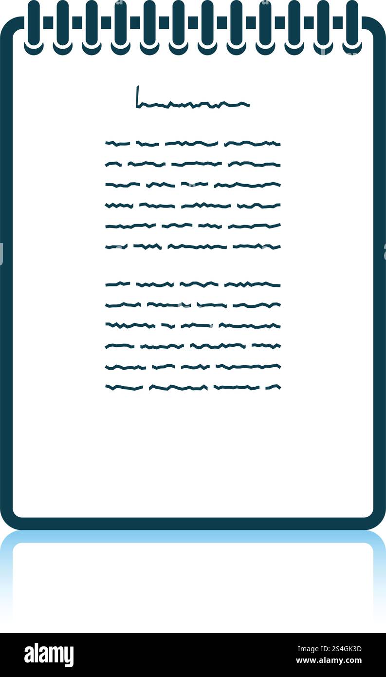 Binder notebook icon. Shadow reflection design. Vector illustration ...