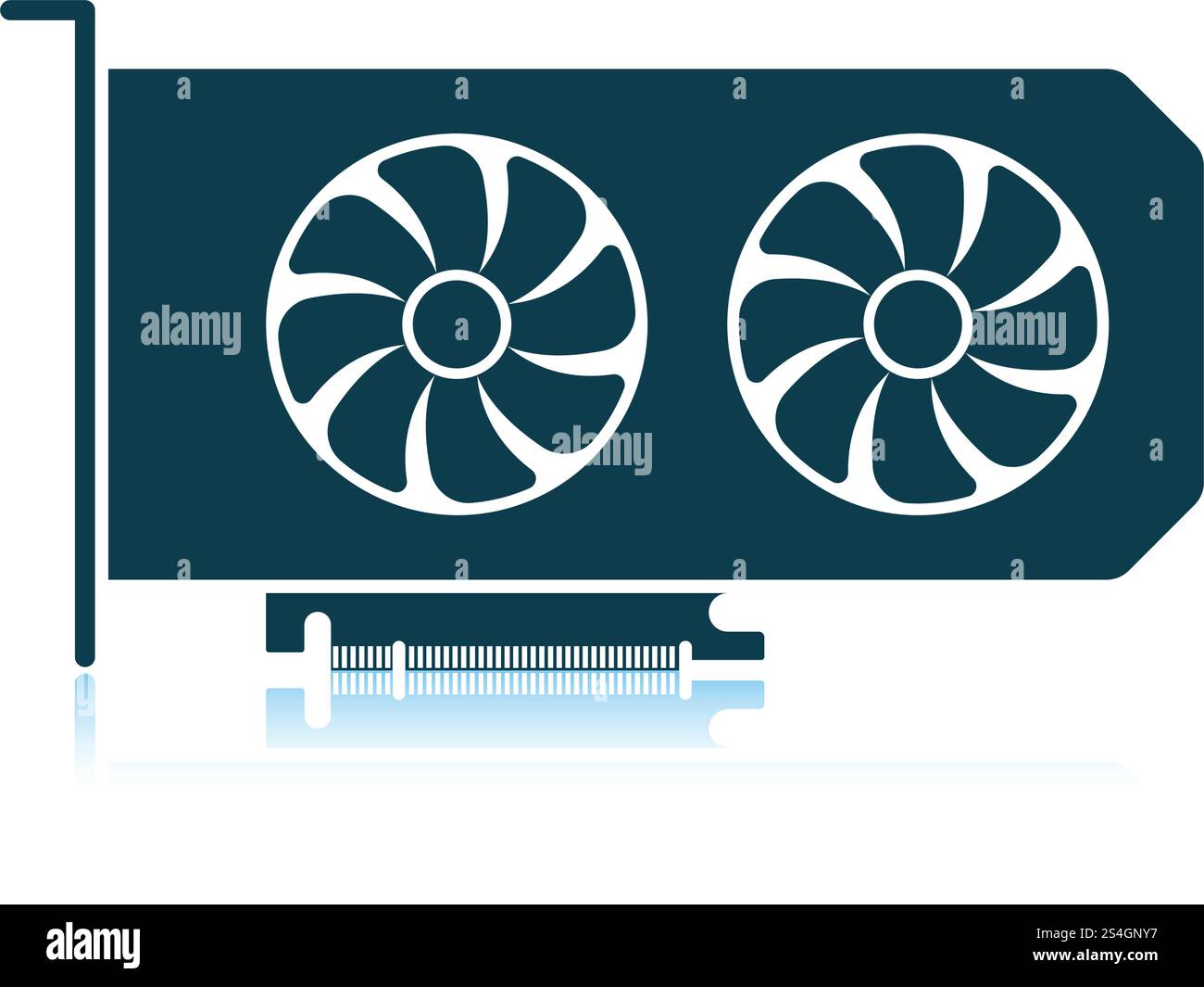 GPU icon. Shadow reflection design. Vector illustration. Stock Vector