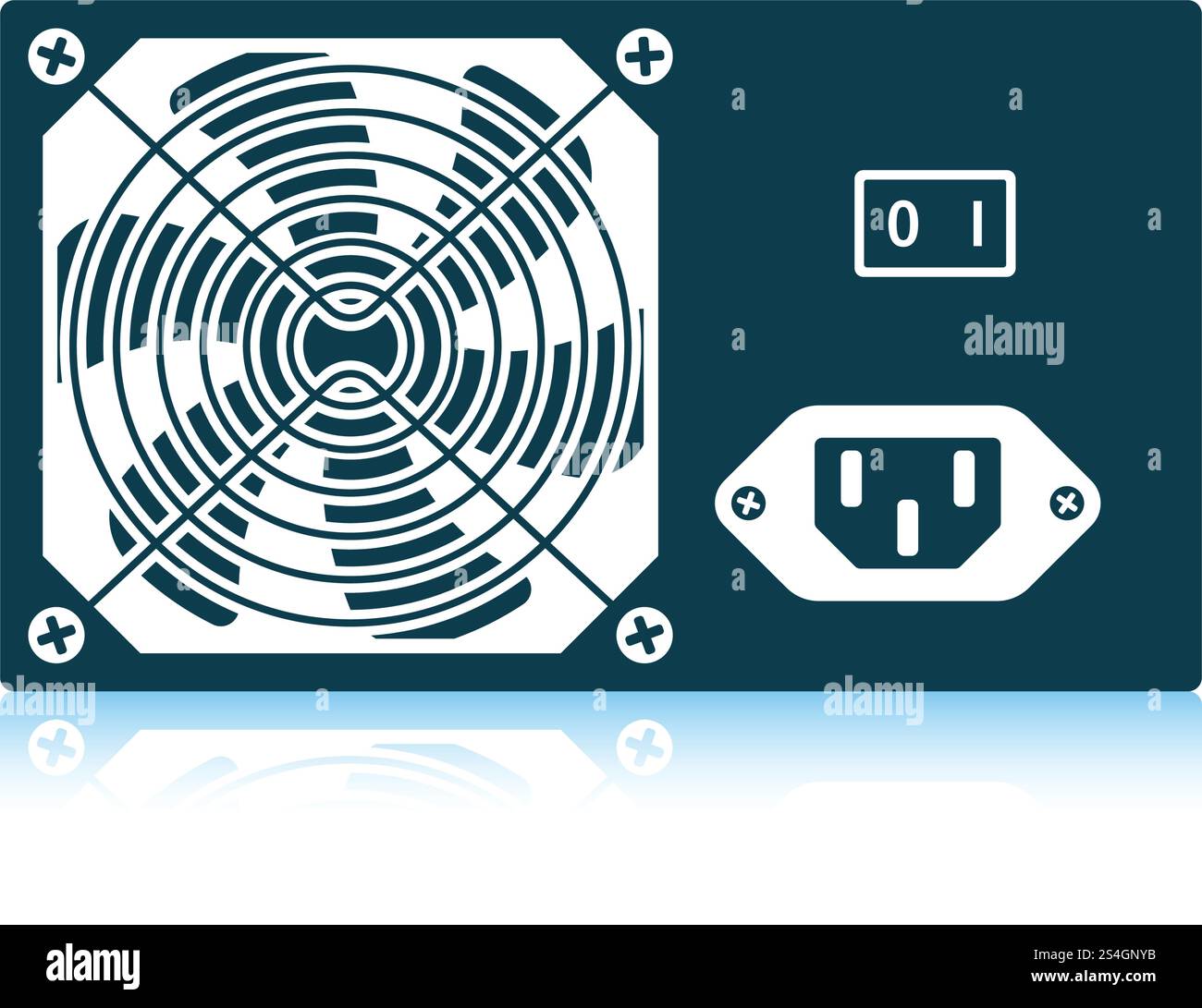 Power unit icon. Shadow reflection design. Vector illustration. Stock Vector