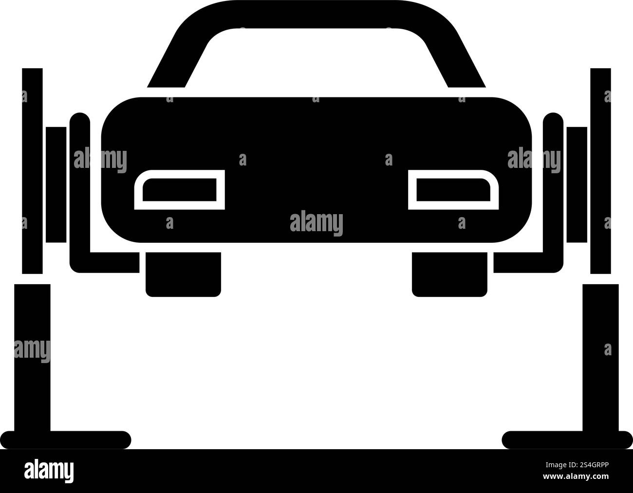 Car lift Car repair Service concept Car on fix lift Car lifted on auto ...