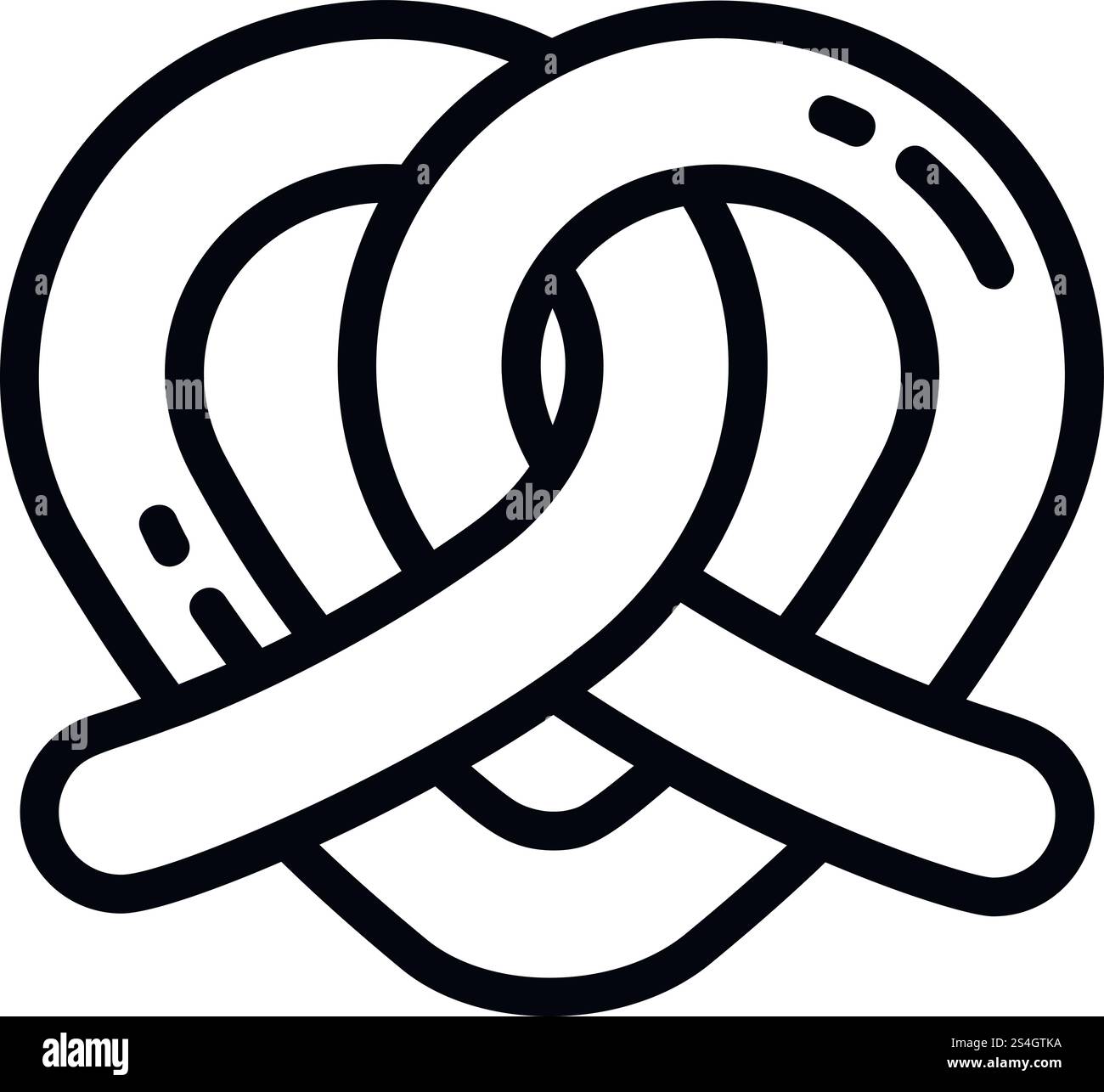 Heart pretzel icon. Outline heart pretzel vector icon for web design ...