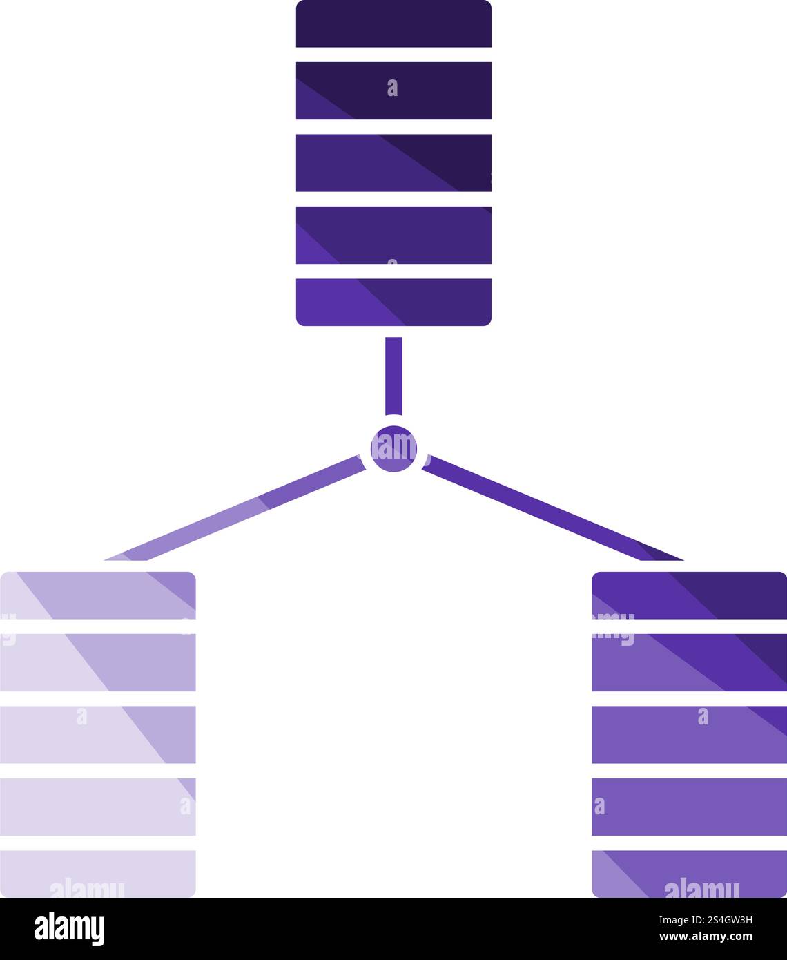 Database Icon. Flat Color Ladder Design. Vector Illustration. Stock Vector
