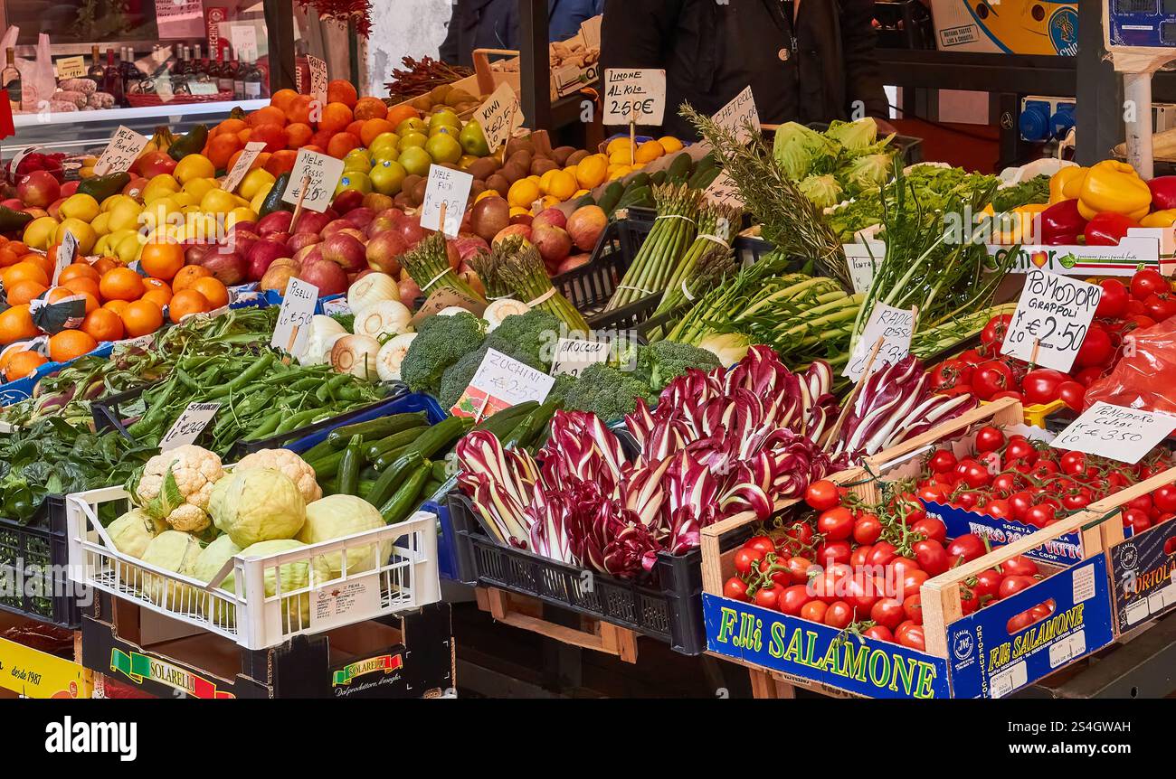 Vibrant Display of Fresh Fruits and Vegetables at a Local Market Stock ...